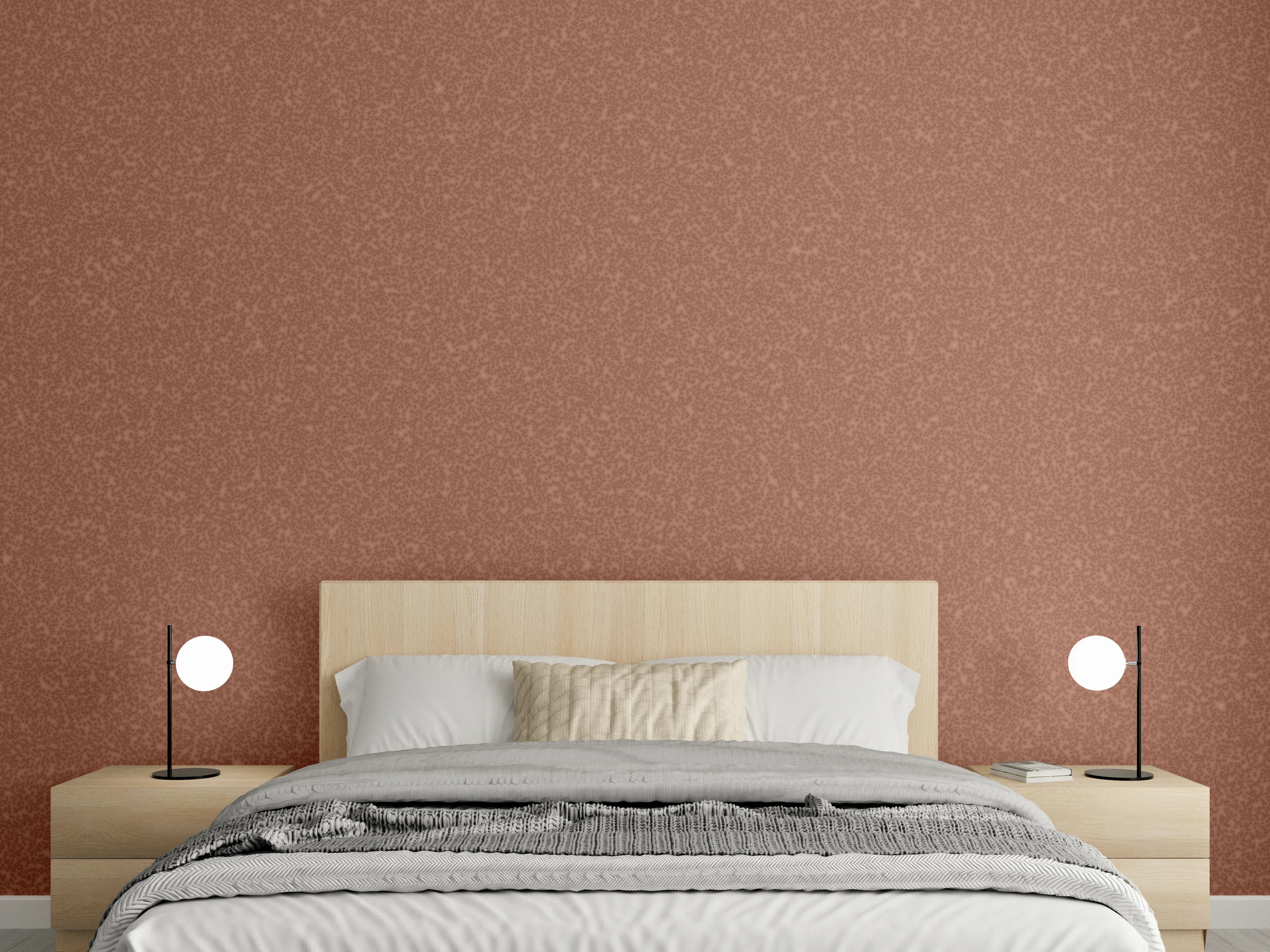 Wandverkleidung Schlafzimmer - Bronzefarbene Metall-Textur mit feiner Struktur
