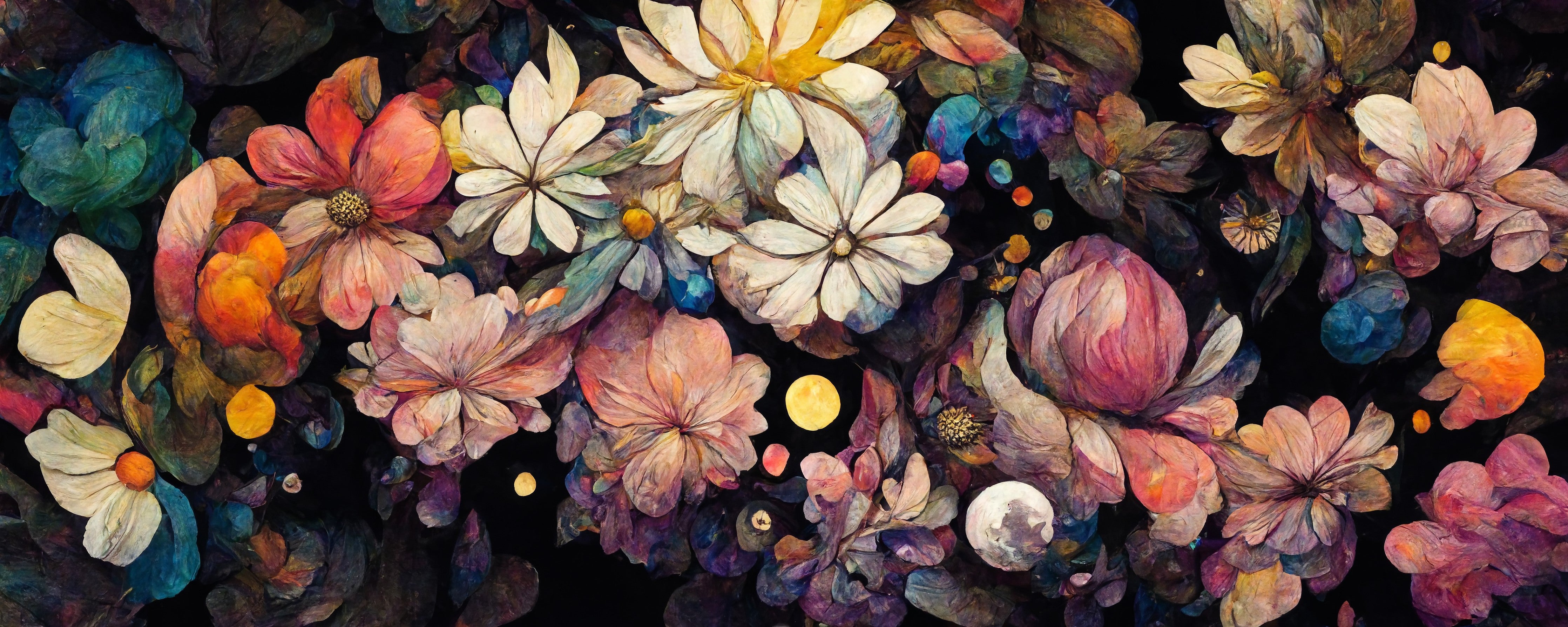 Wandverkleidung Schlafzimmer-Bunte Blütenpracht – florales Kunstwerk