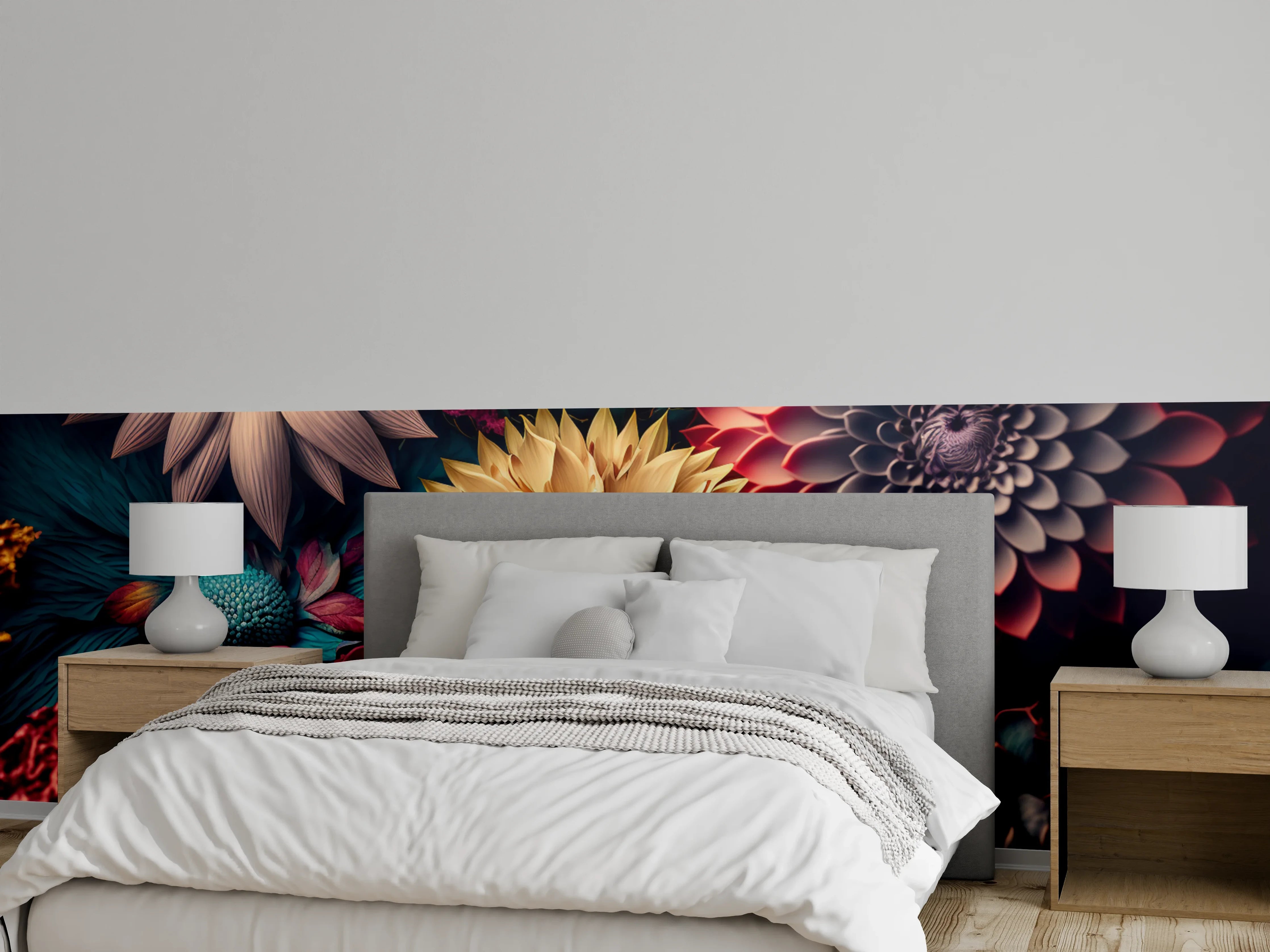 Wandverkleidung Schlafzimmer - Bunte Blumenpracht: Moderne Blütenkunst