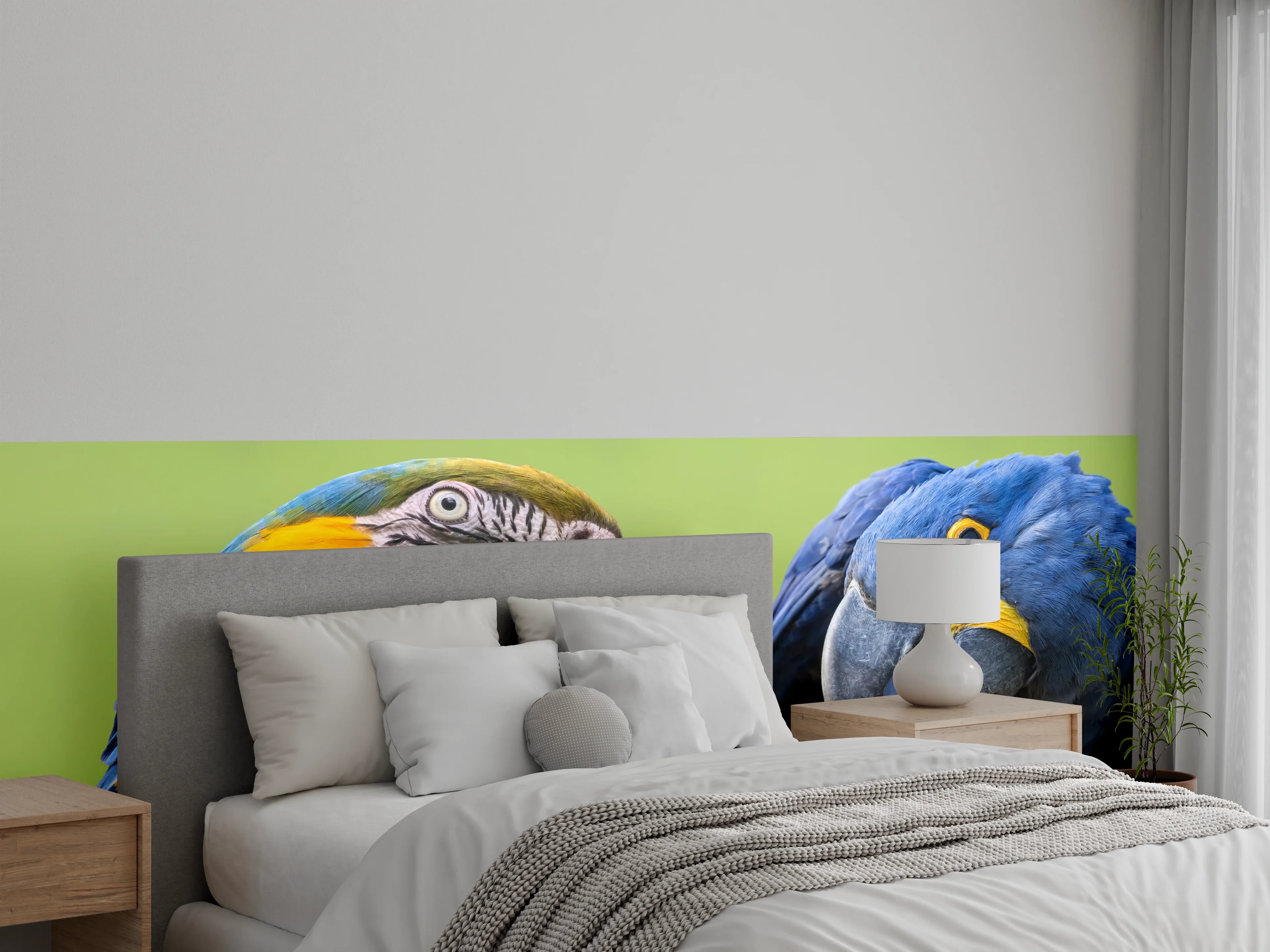 Wandverkleidung Schlafzimmer - Bunte Gruppe von Aras
