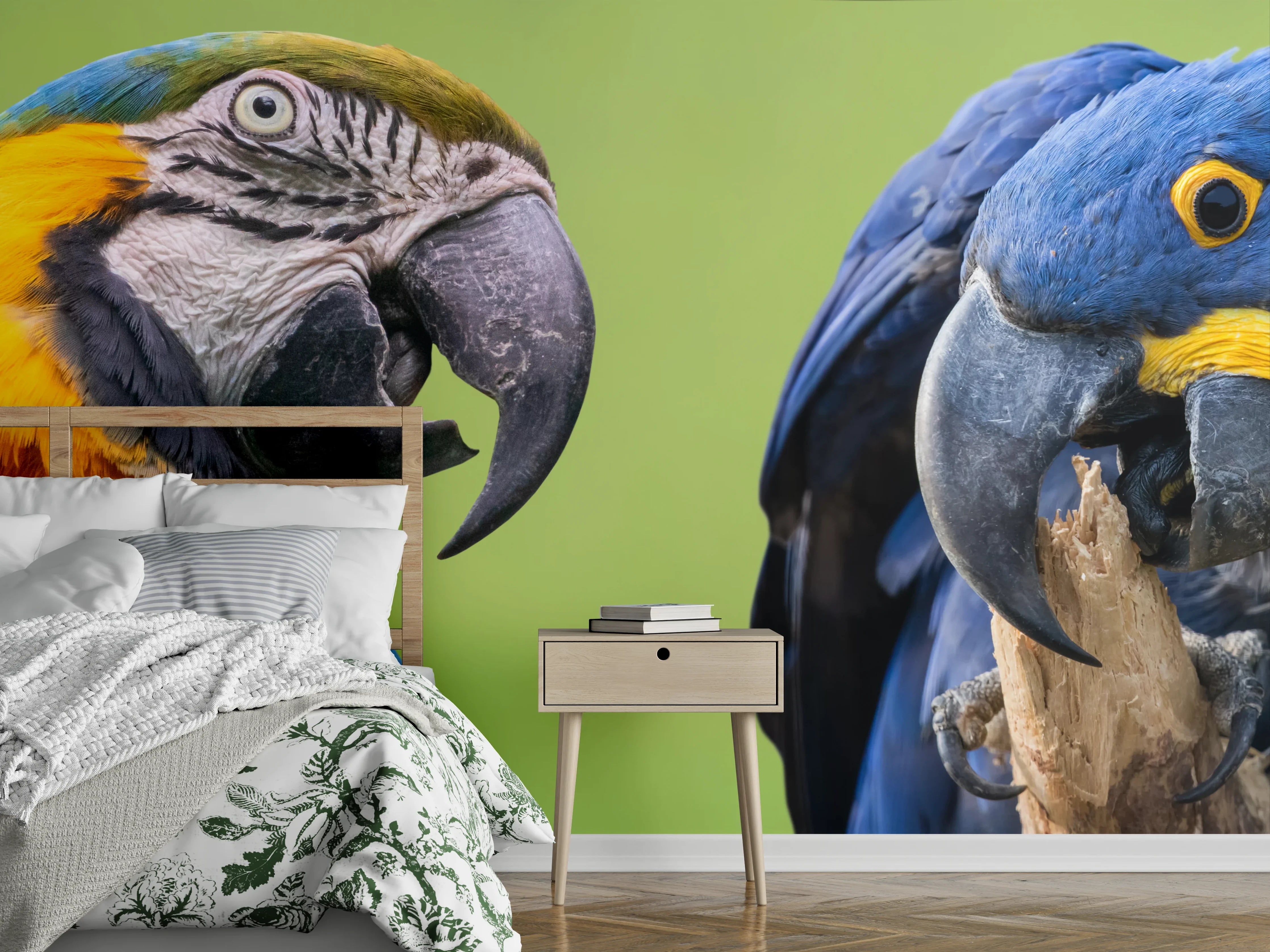 Wandverkleidung Schlafzimmer - Bunte Gruppe von Aras