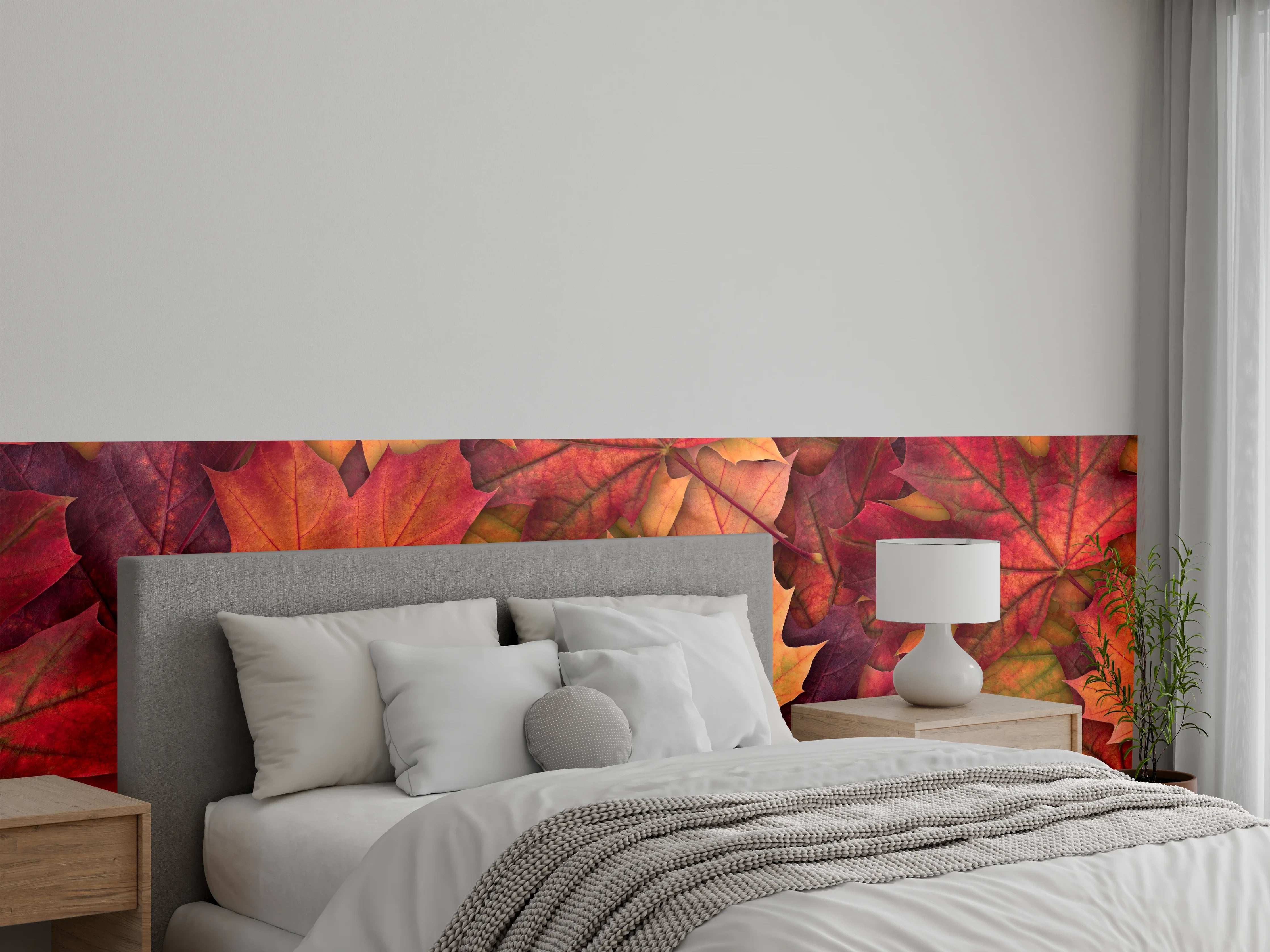 Wandverkleidung Schlafzimmer - Bunte Herbst Ahornbaum Blätter