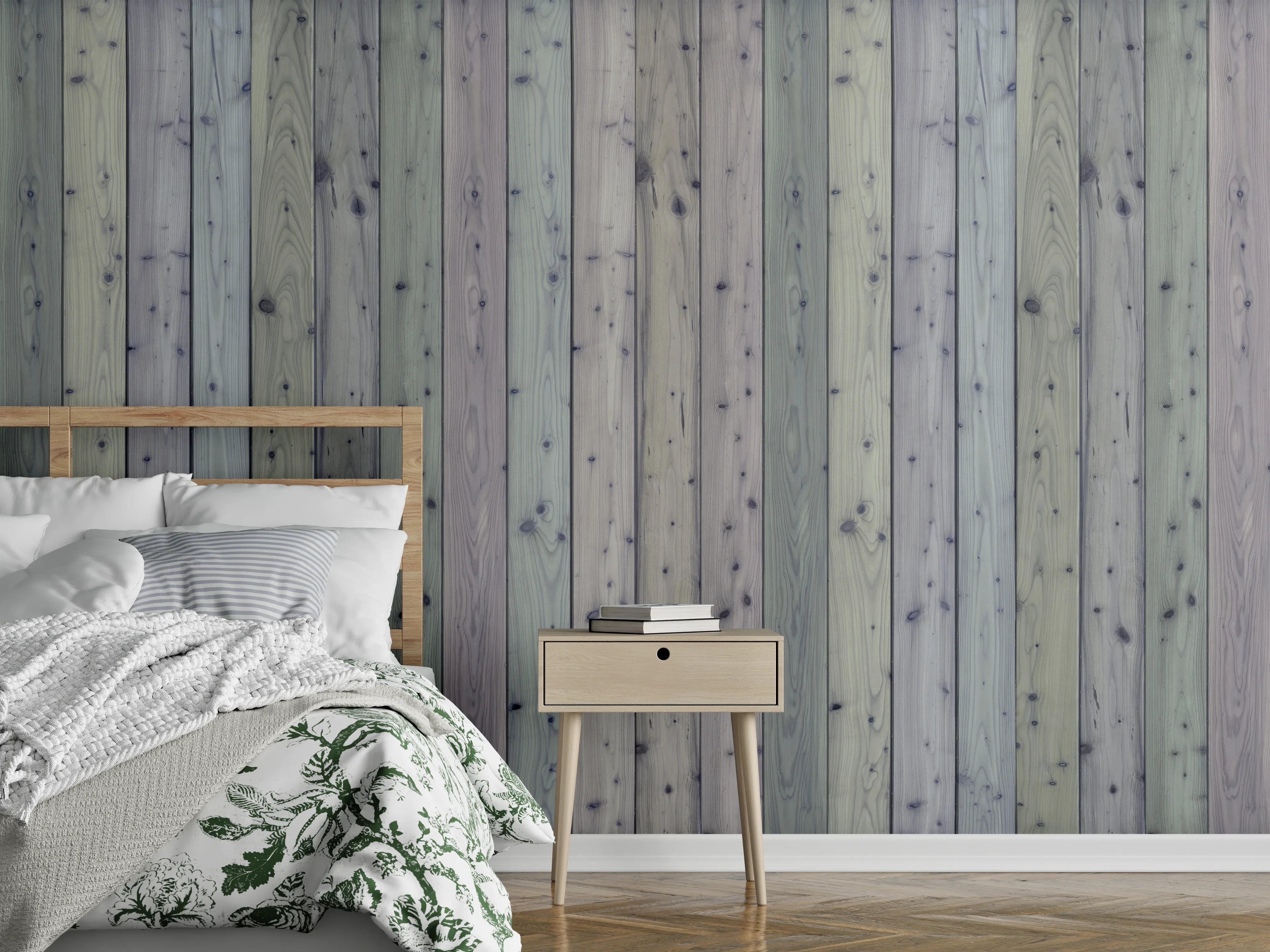 Wandverkleidung Schlafzimmer - Bunte Holz Wand Textur
