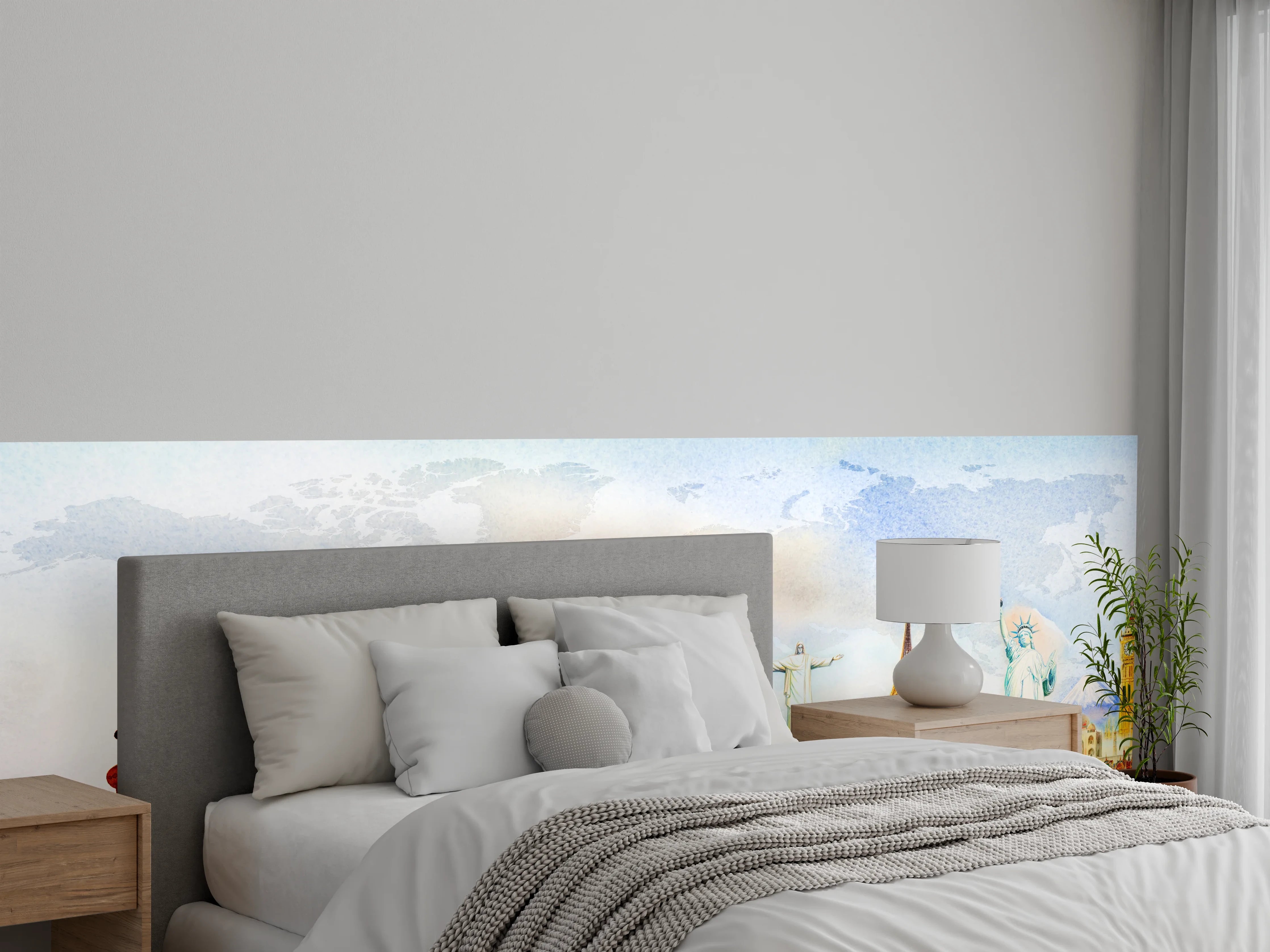 Wandverkleidung Schlafzimmer - Bunte Welterkundung Panorama