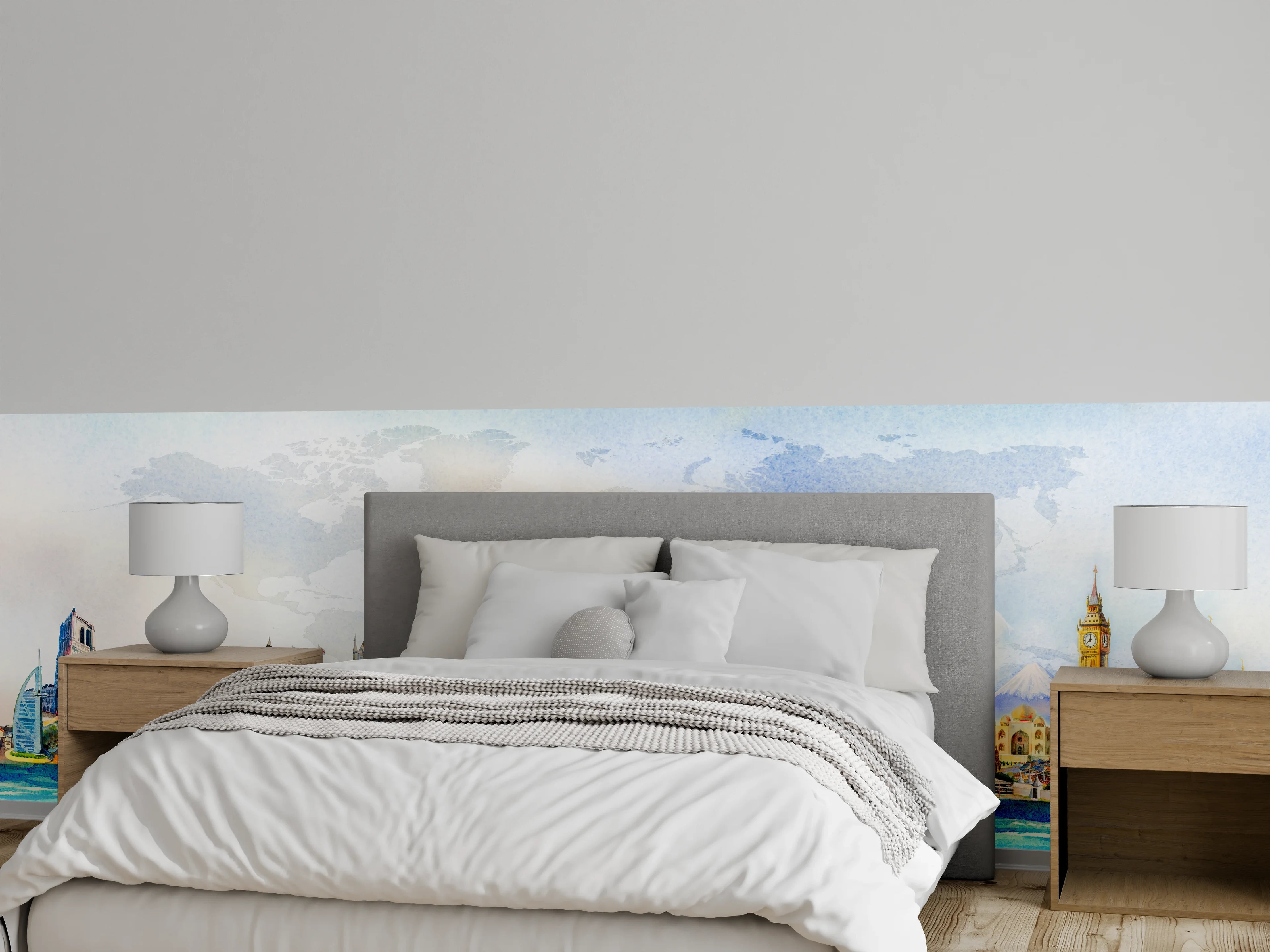 Wandverkleidung Schlafzimmer - Bunte Welterkundung Panorama