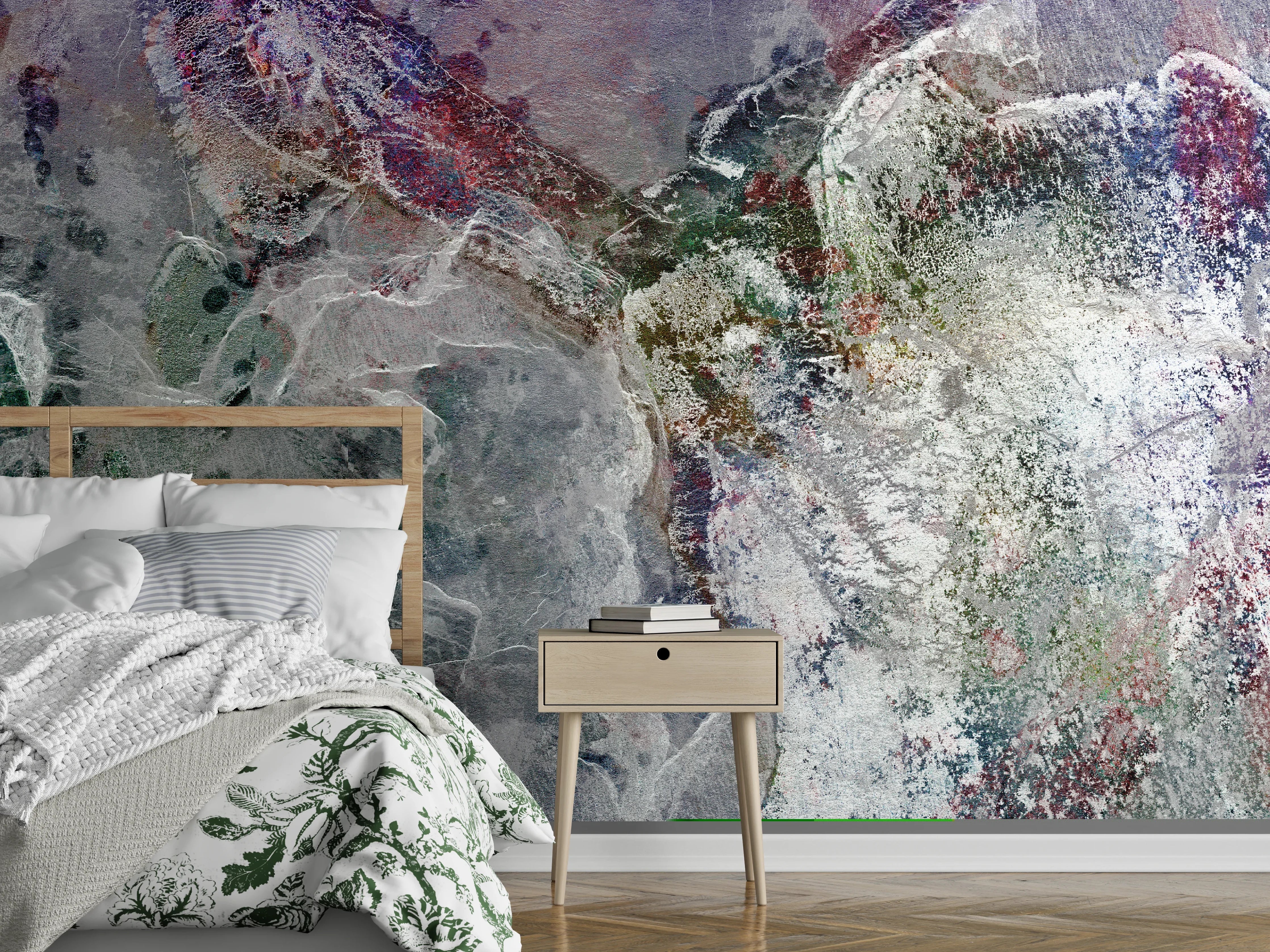 Wandverkleidung Schlafzimmer - Bunte natürliche Marmortextur
