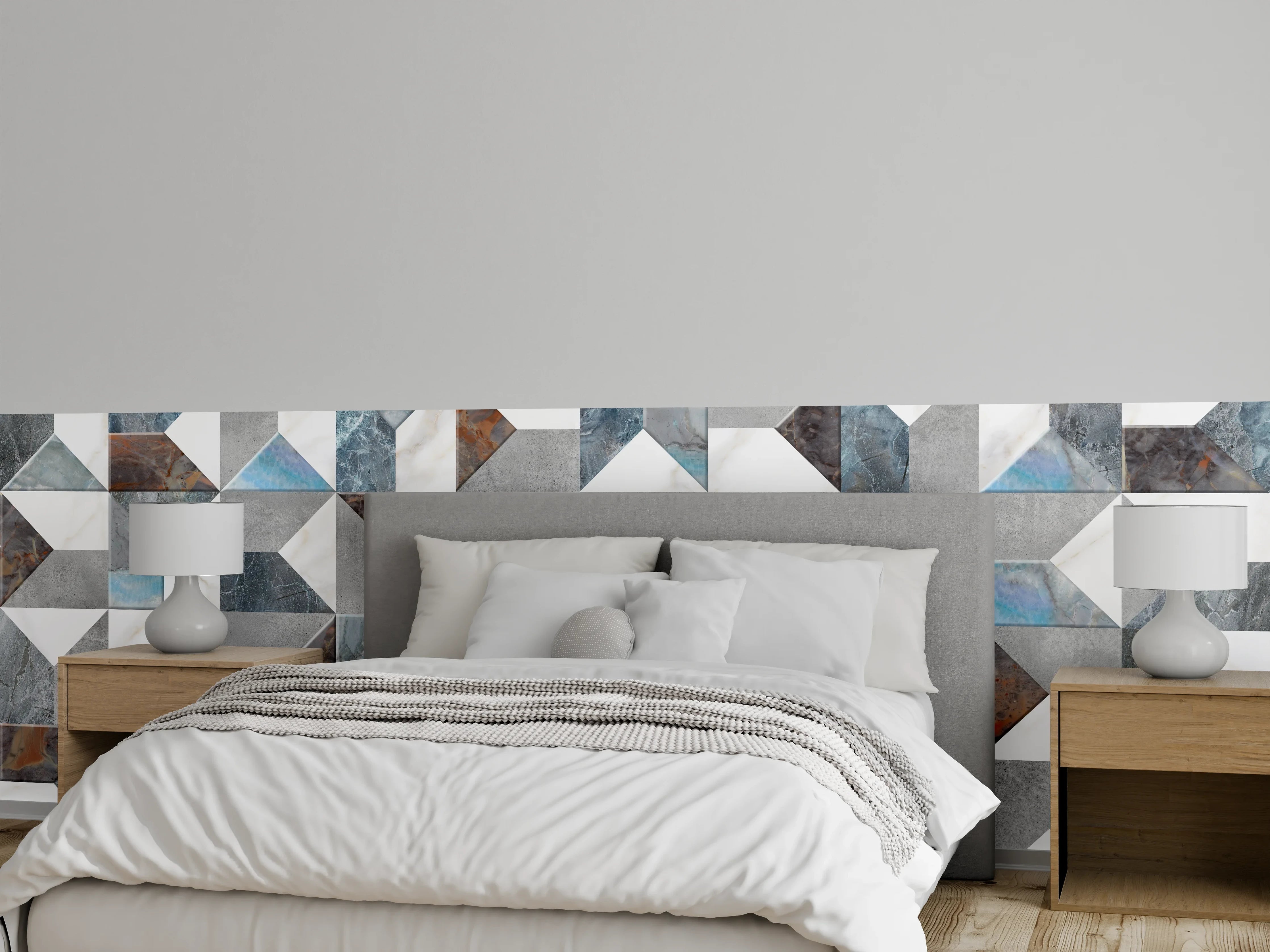 Wandverkleidung Schlafzimmer - Buntes Fliesenmuster