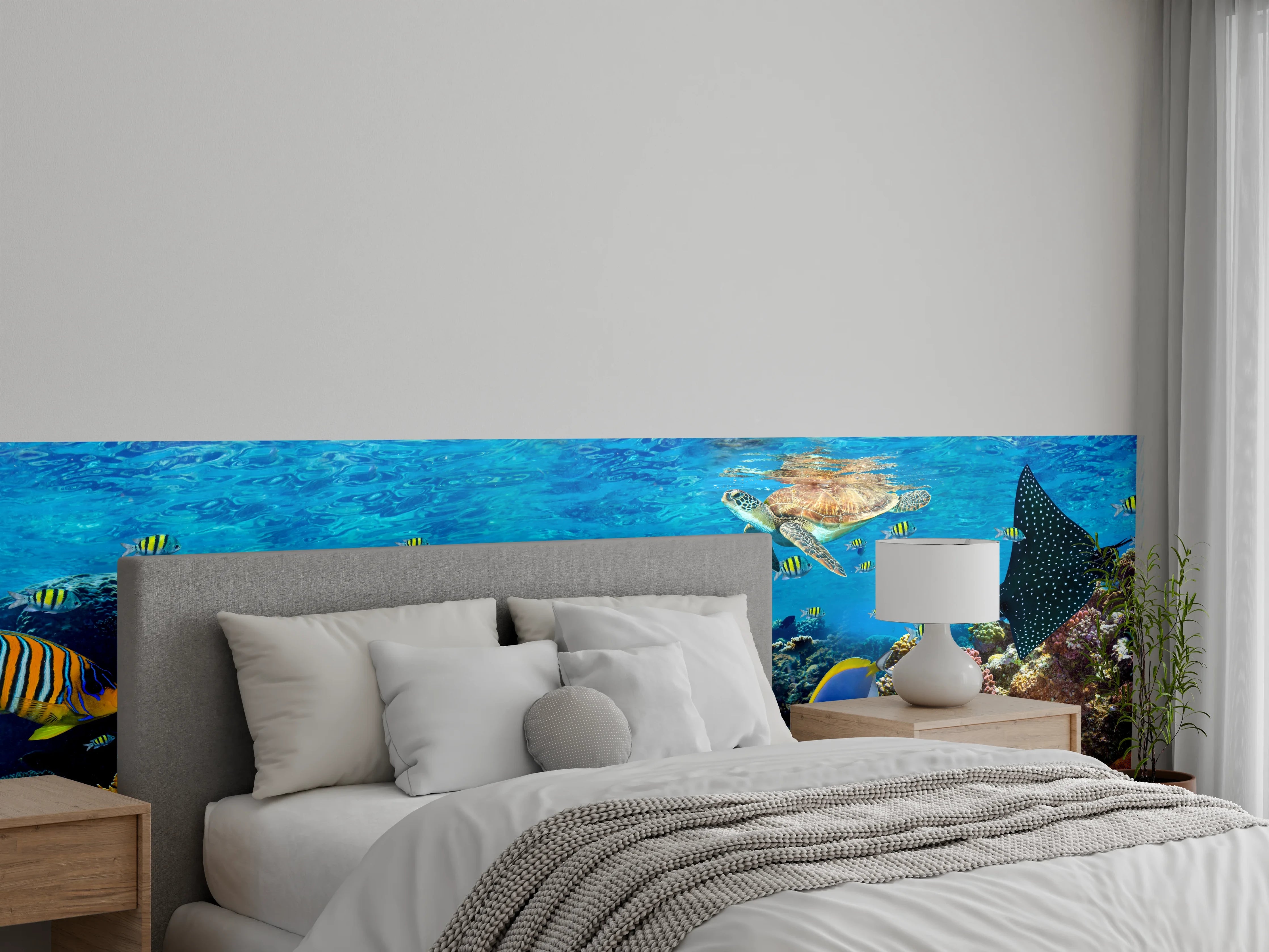 Wandverkleidung Schlafzimmer - Buntes Korallenriff Panorama