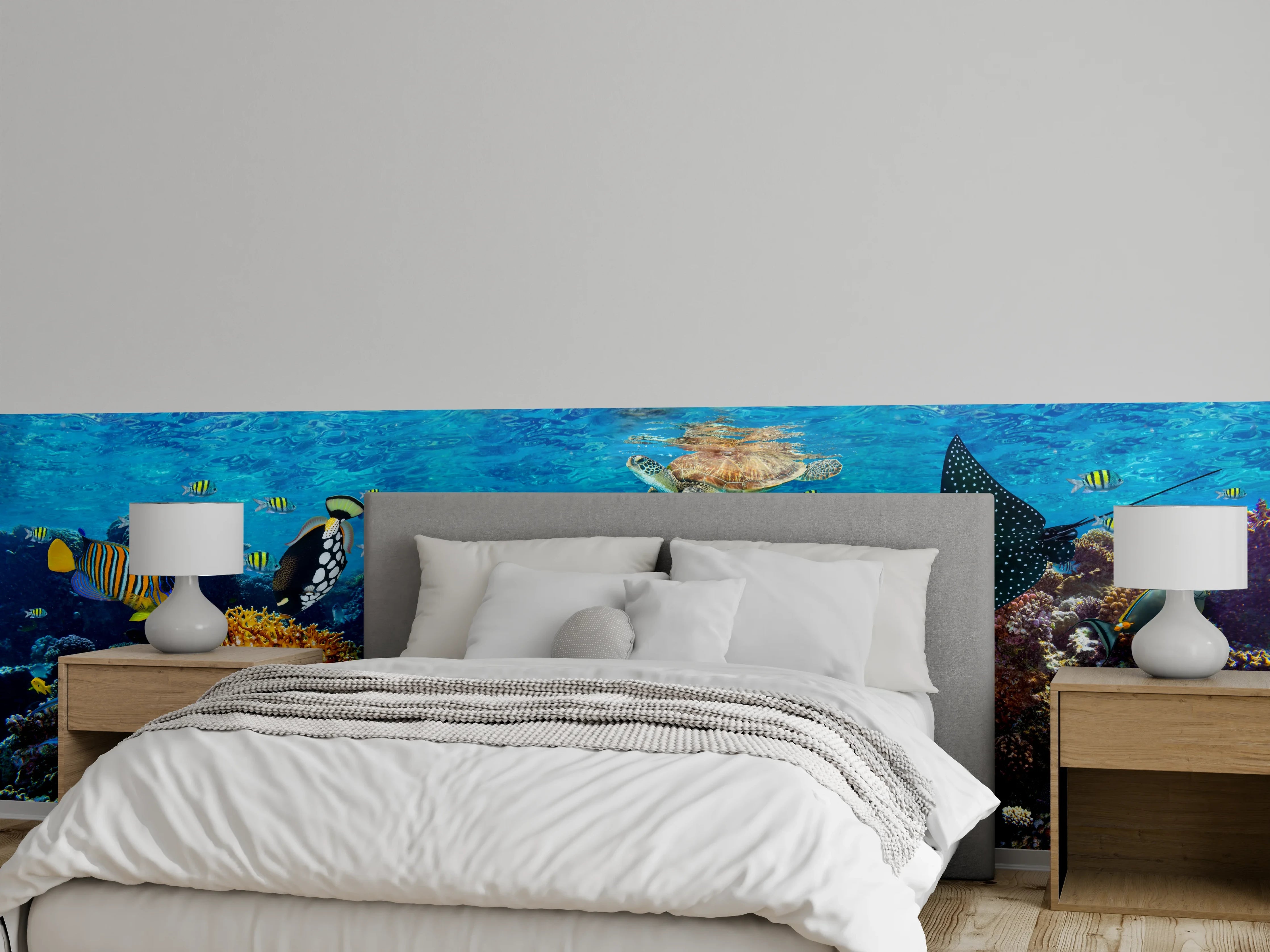 Wandverkleidung Schlafzimmer - Buntes Korallenriff Panorama