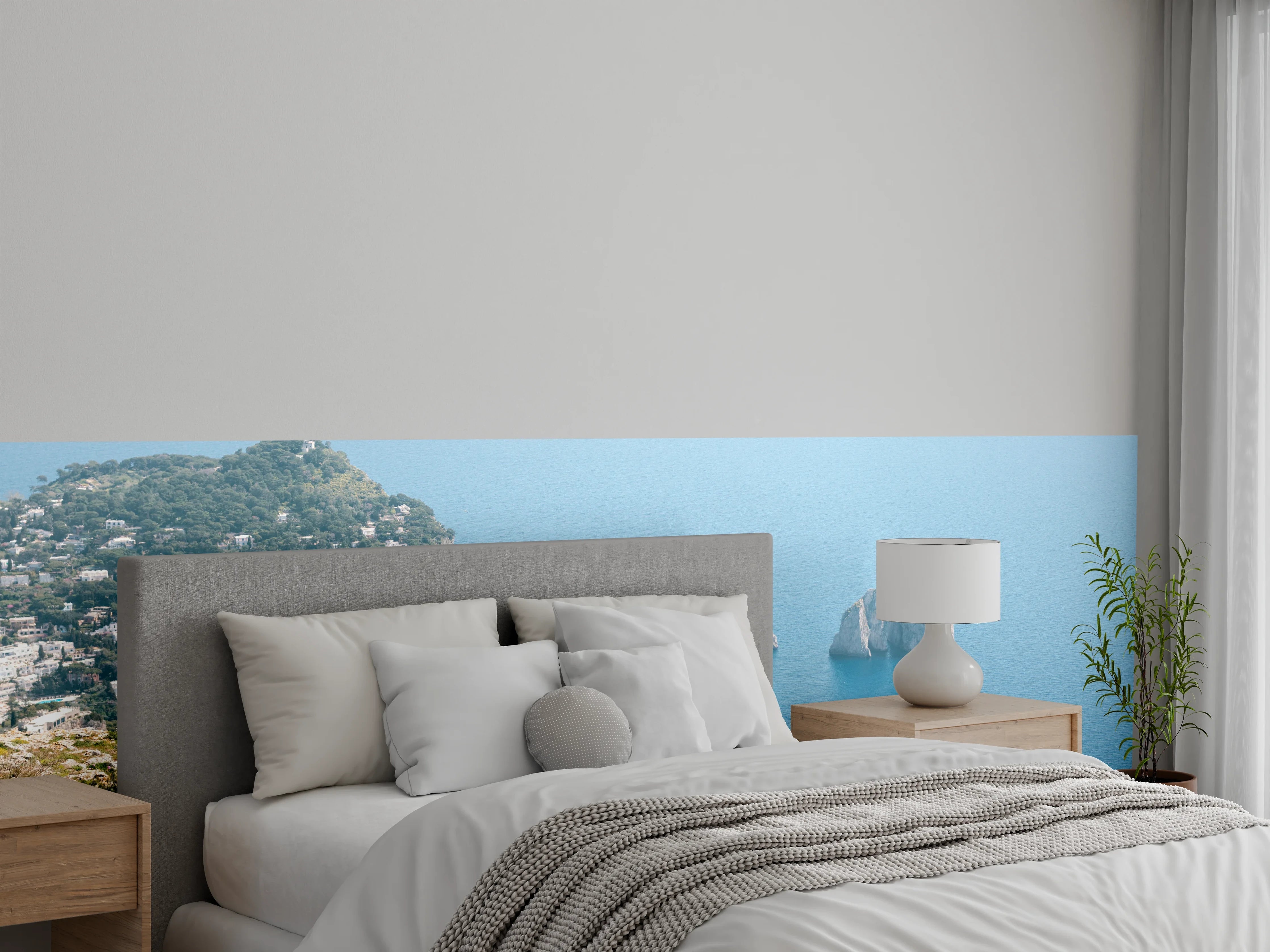 Wandverkleidung Schlafzimmer - Capri Steilküste mit Faraglioni Felsen