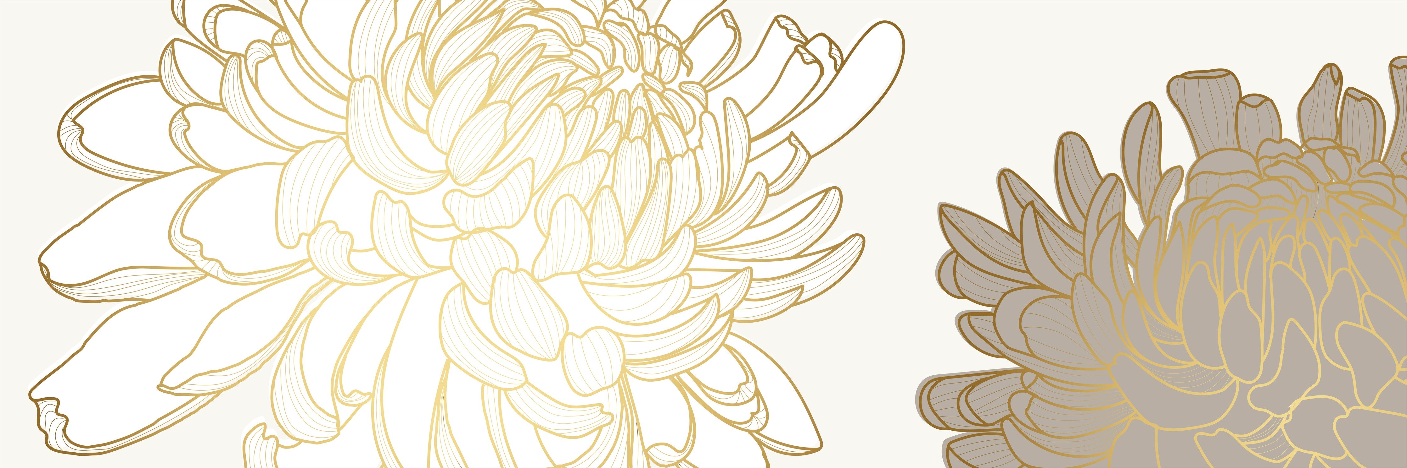 Wandverkleidung Schlafzimmer-Chic Cream Floral Illustration