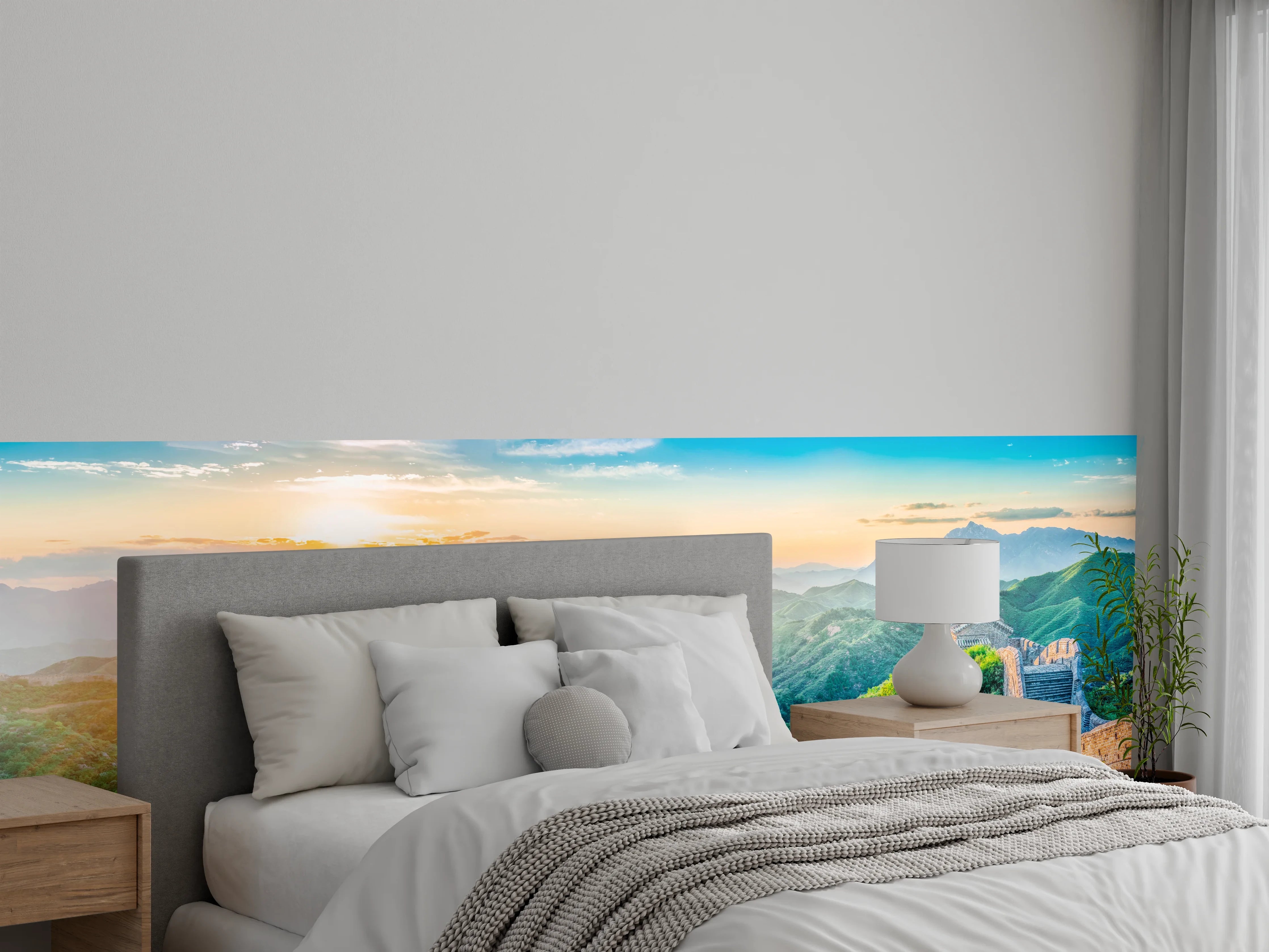 Wandverkleidung Schlafzimmer - Chinesische Mauer Panorama Sonnenaufgang