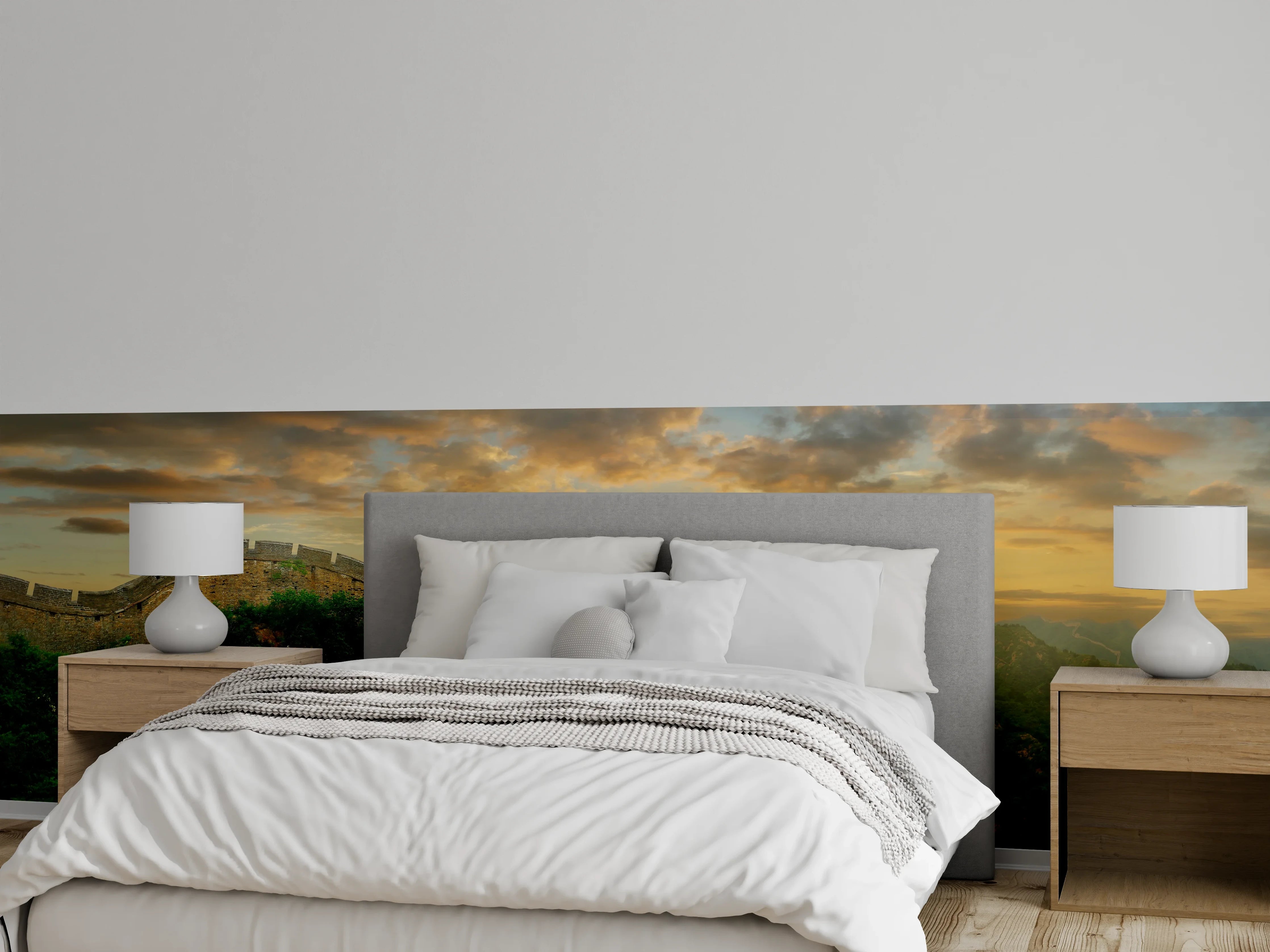 Wandverkleidung Schlafzimmer - Chinesische Mauer Zeitlose Schönheit im Abendlicht