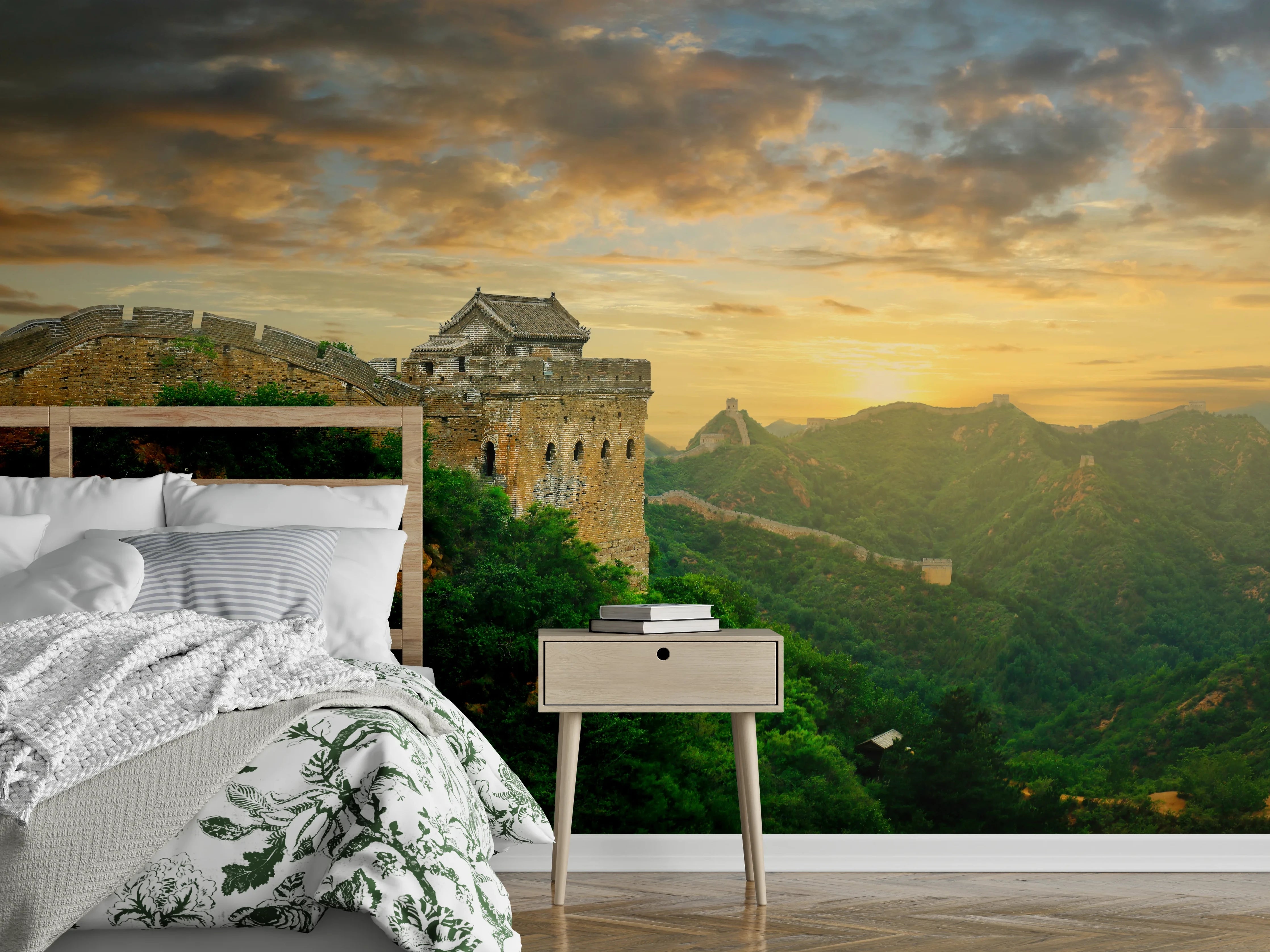 Wandverkleidung Schlafzimmer - Chinesische Mauer Zeitlose Schönheit im Abendlicht