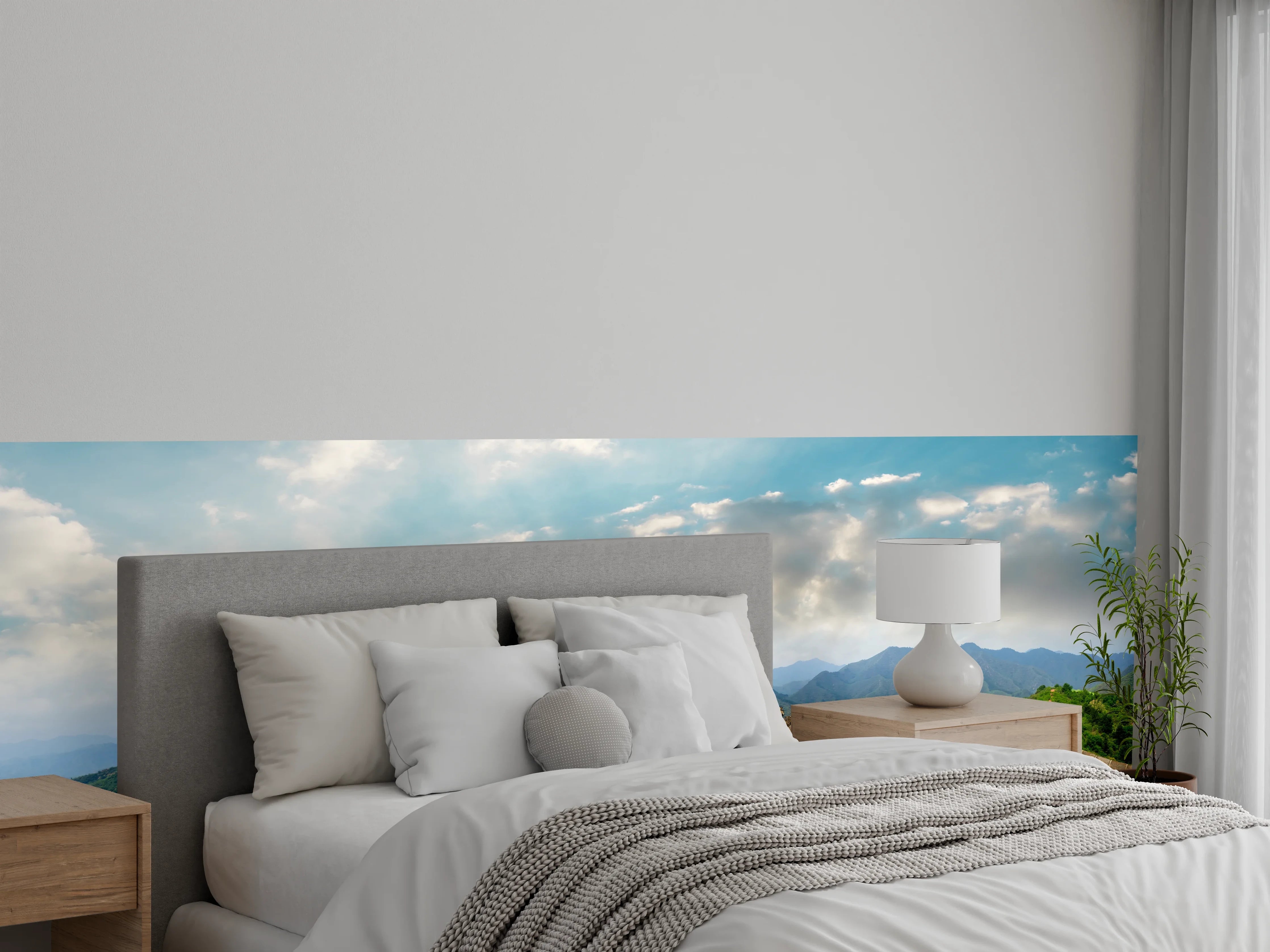 Wandverkleidung Schlafzimmer - Chinesische Mauer im Farbenspiel von Himmel und Natur