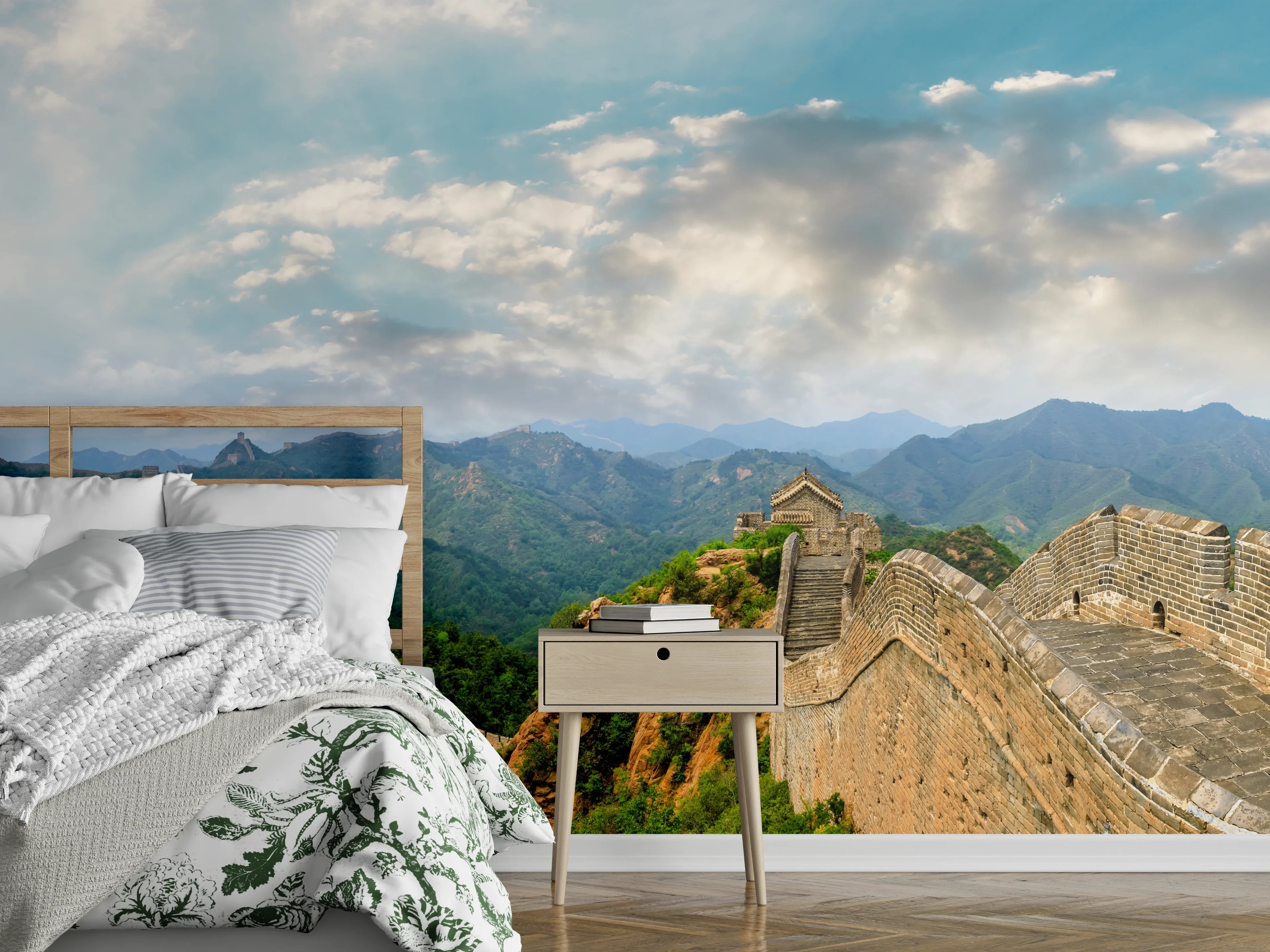 Wandverkleidung Schlafzimmer - Chinesische Mauer im Farbenspiel von Himmel und Natur