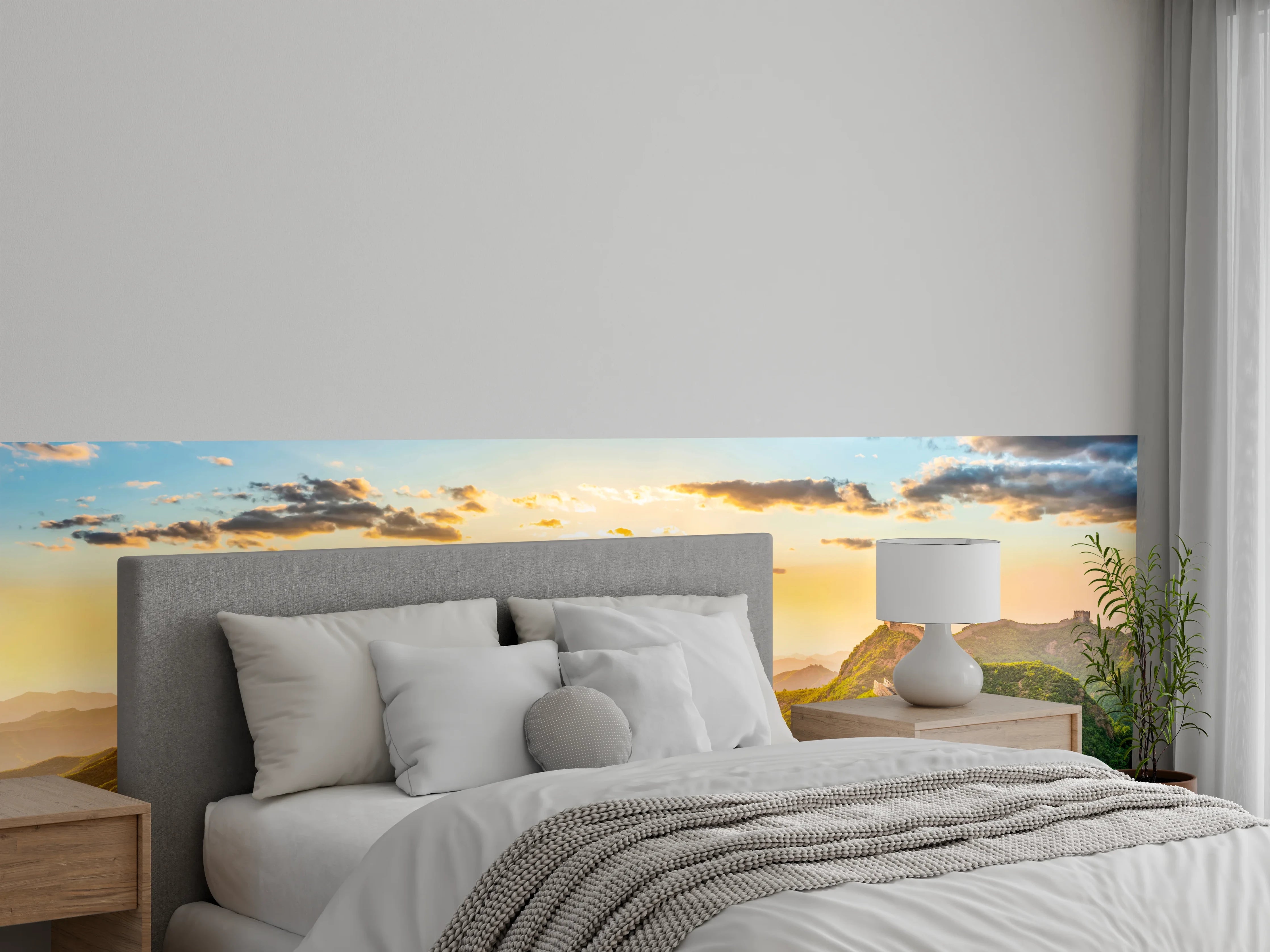 Wandverkleidung Schlafzimmer - Chinesische Mauer im Sonnenuntergang