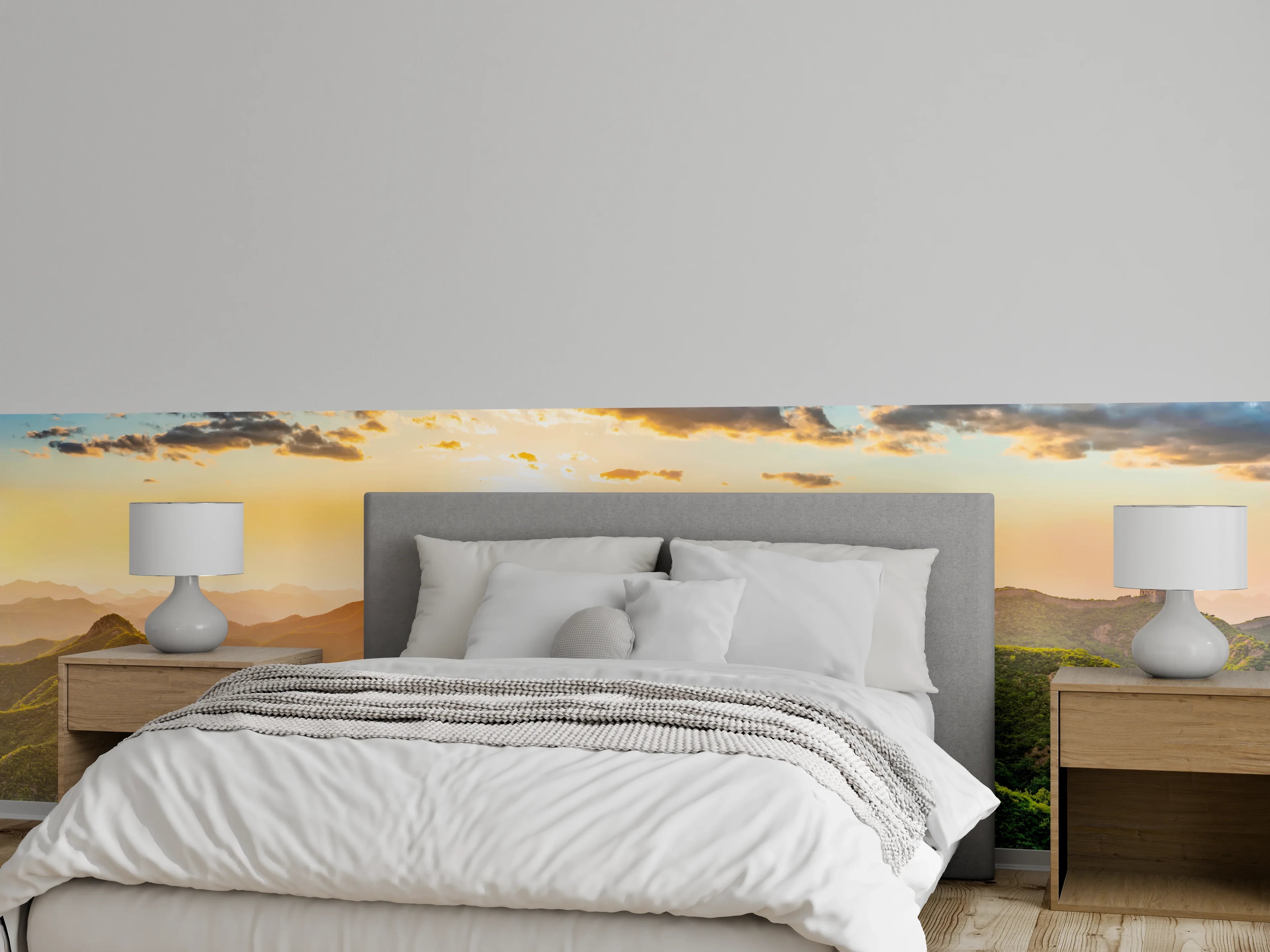 Wandverkleidung Schlafzimmer - Chinesische Mauer im Sonnenuntergang