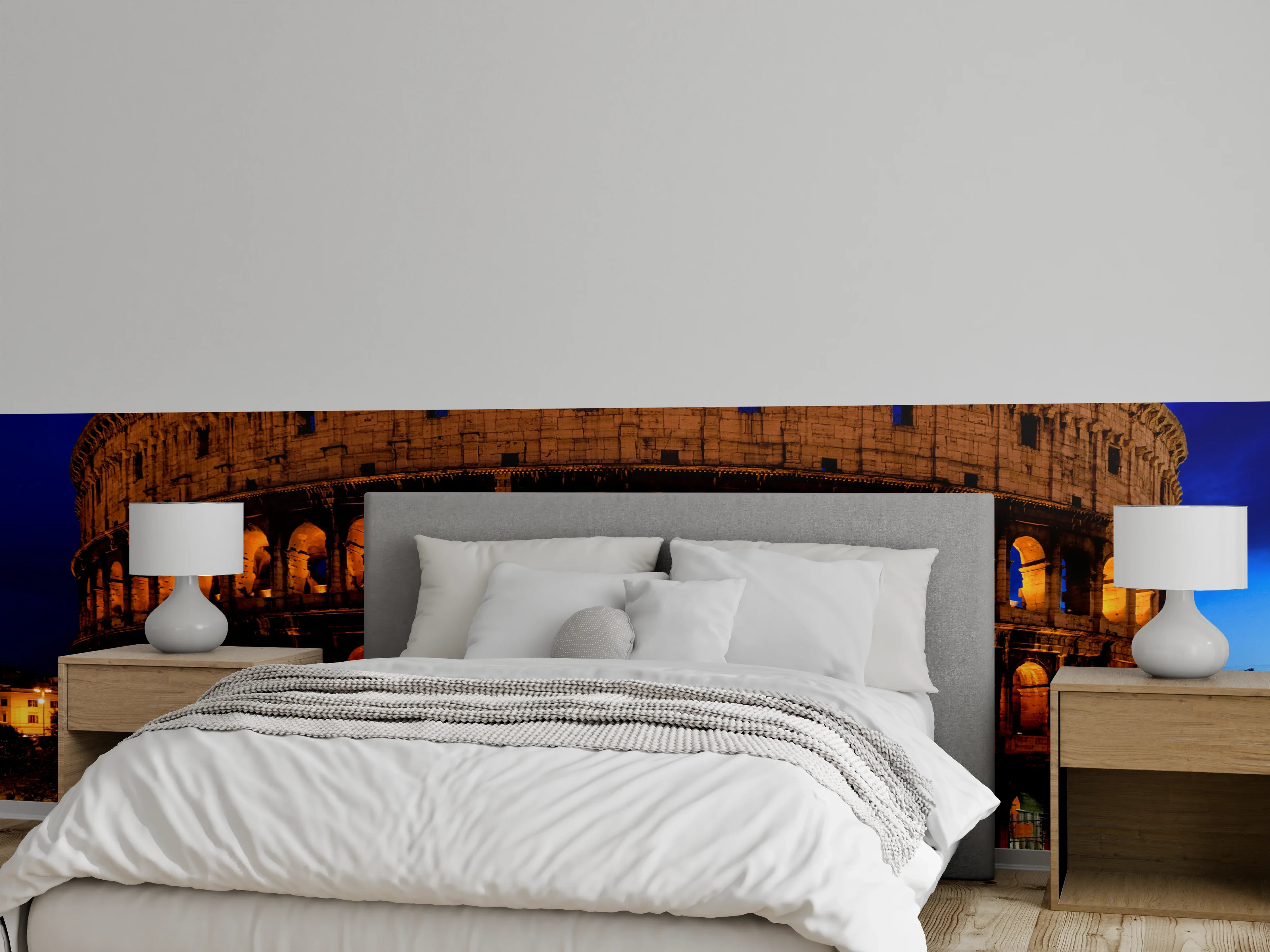 Wandverkleidung Schlafzimmer - Das Kolosseum bei Nacht in Rom