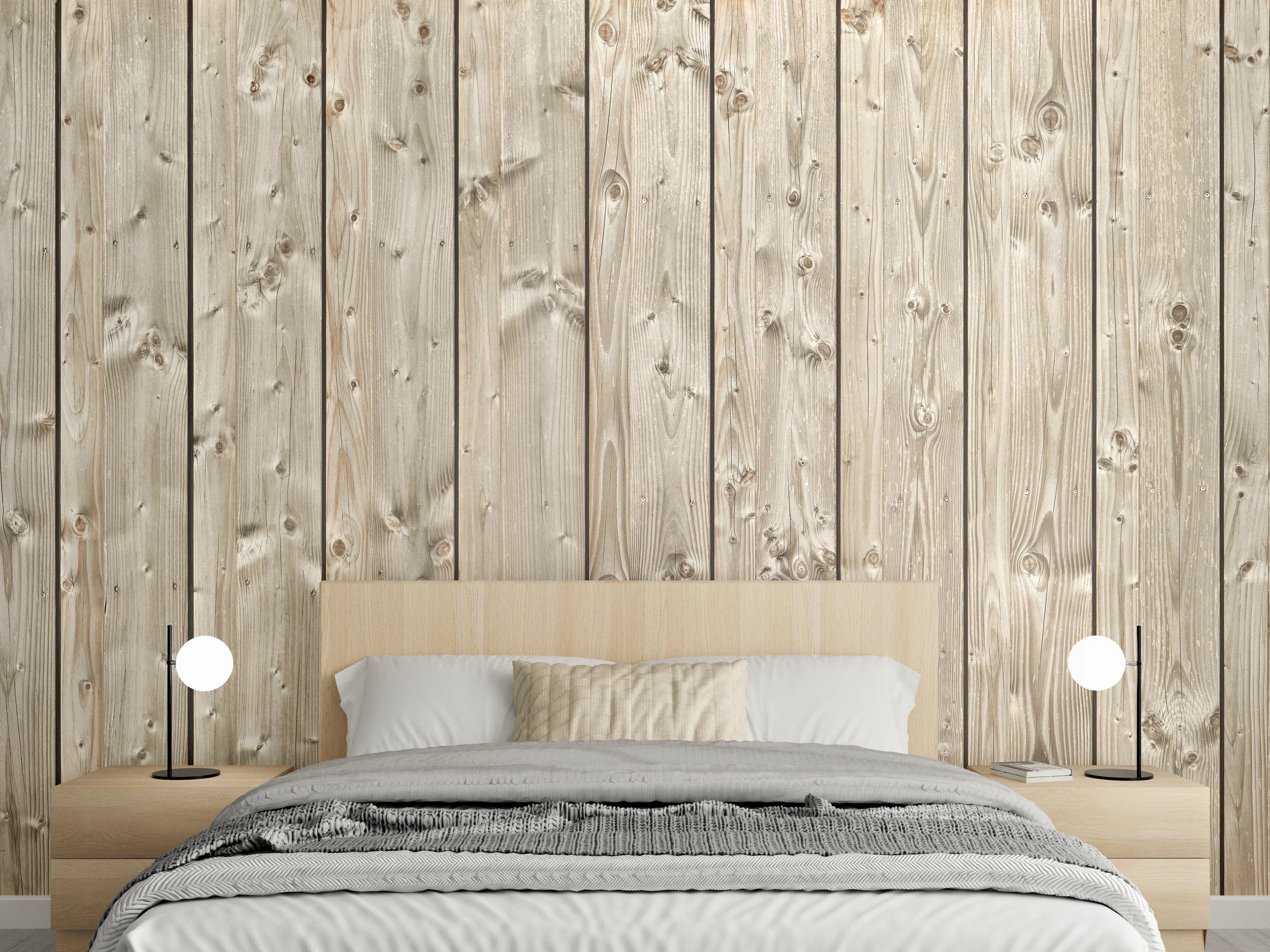 Wandverkleidung Schlafzimmer - Dekorative Holztextur
