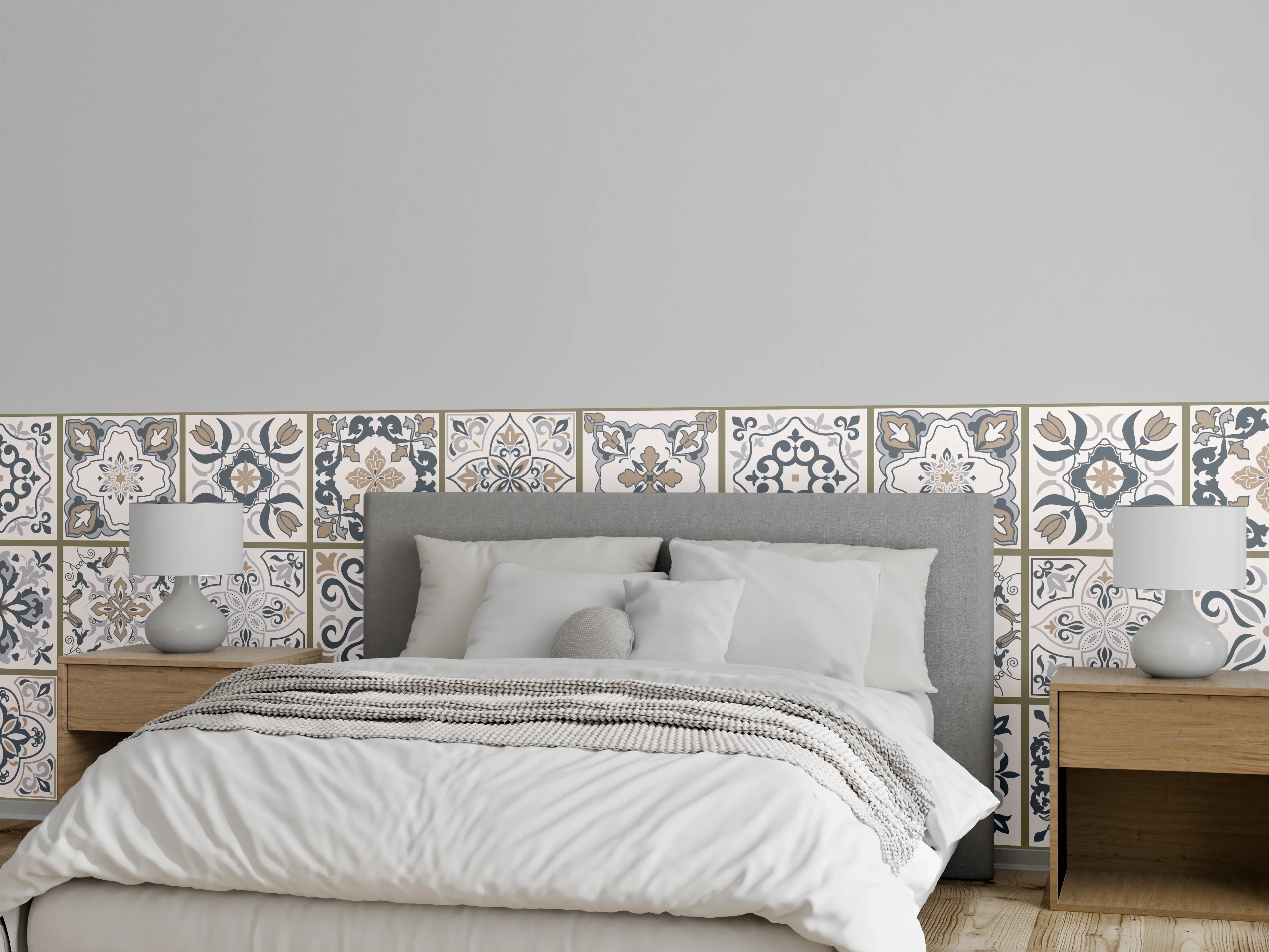 Wandverkleidung Schlafzimmer - Dekorative Musterfliesen