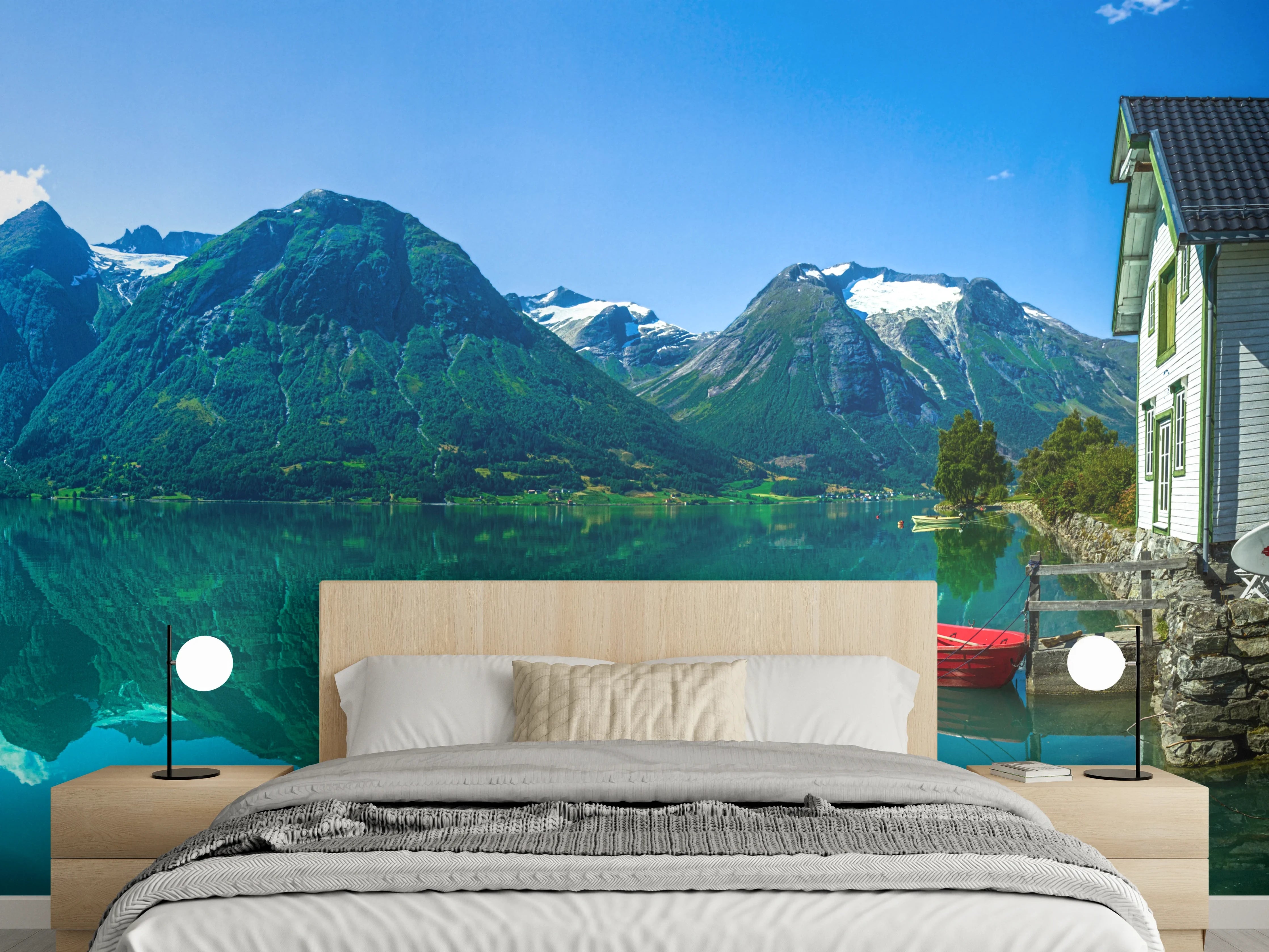 Wandverkleidung Schlafzimmer - Der Gletschersee