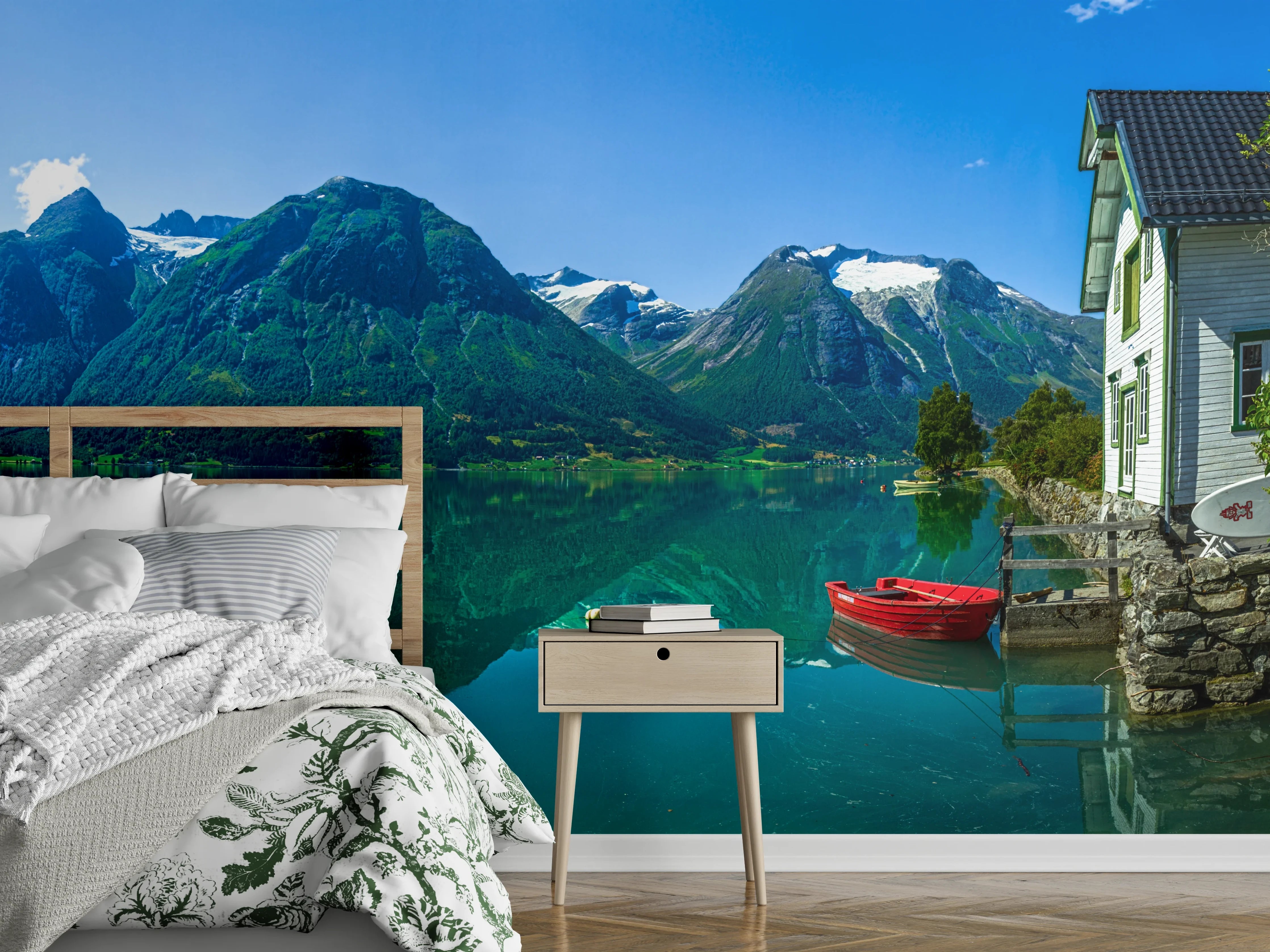 Wandverkleidung Schlafzimmer - Der Gletschersee