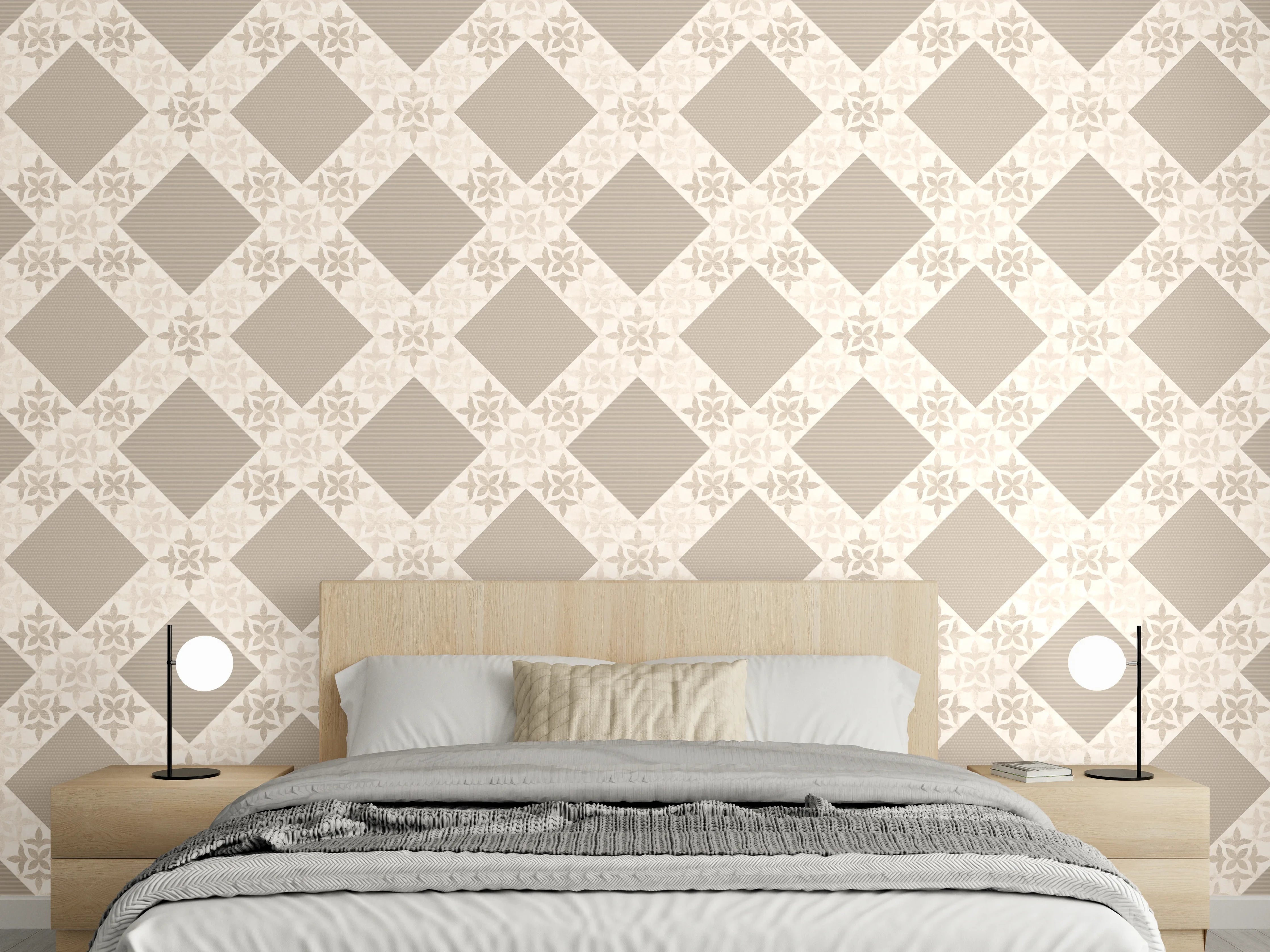 Wandverkleidung Schlafzimmer - Design im Ornament Muster