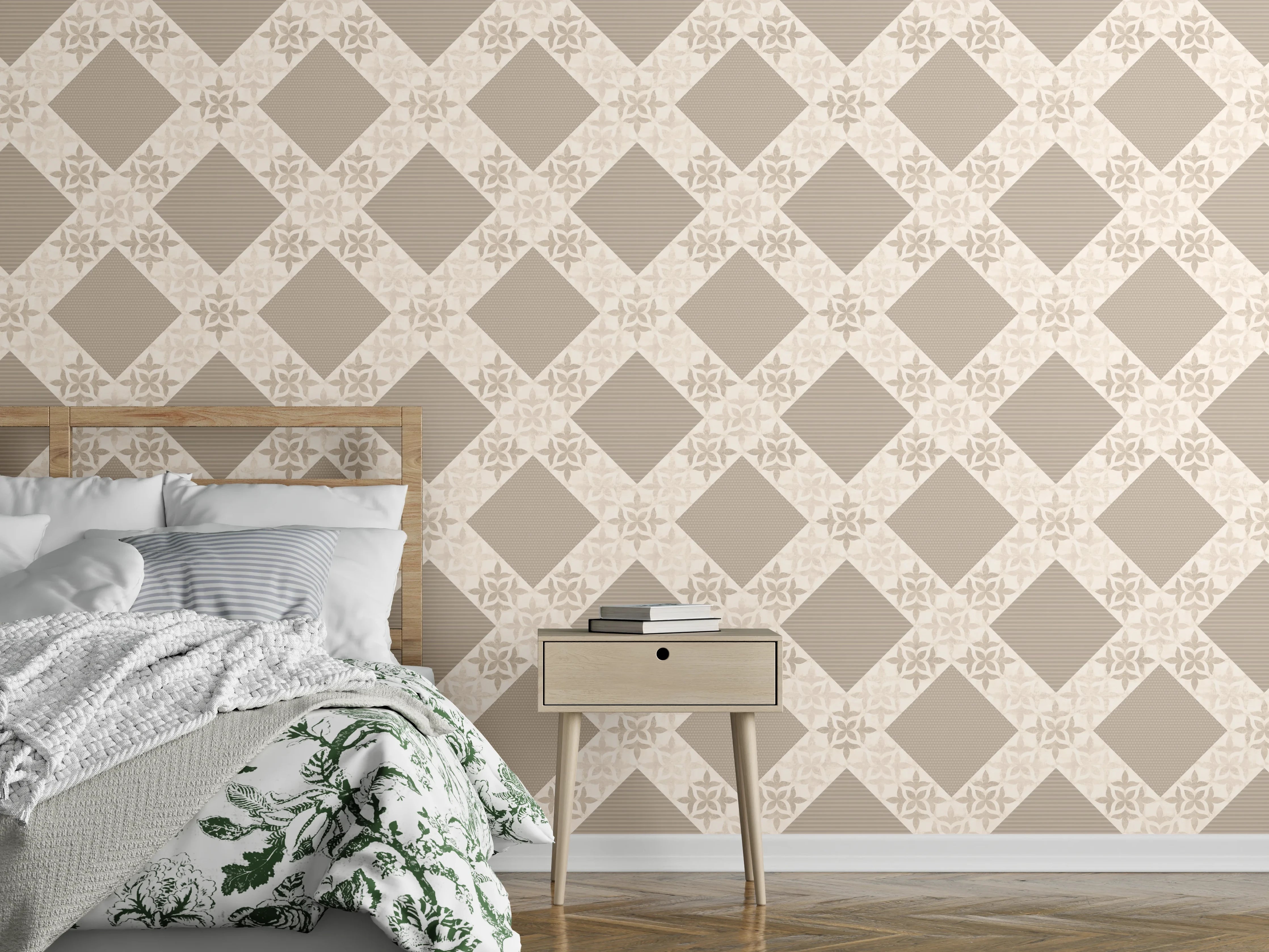 Wandverkleidung Schlafzimmer - Design im Ornament Muster