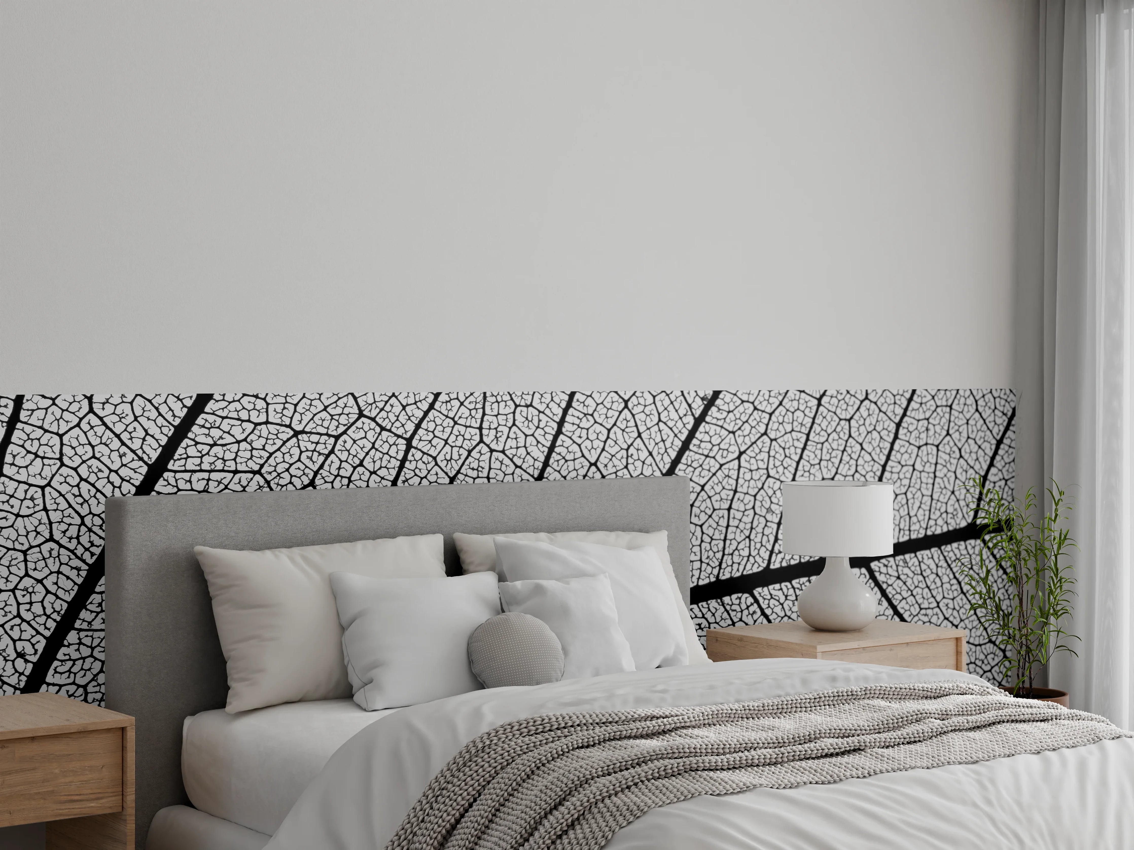 Wandverkleidung Schlafzimmer - Detailreiche Graufalz-Textur