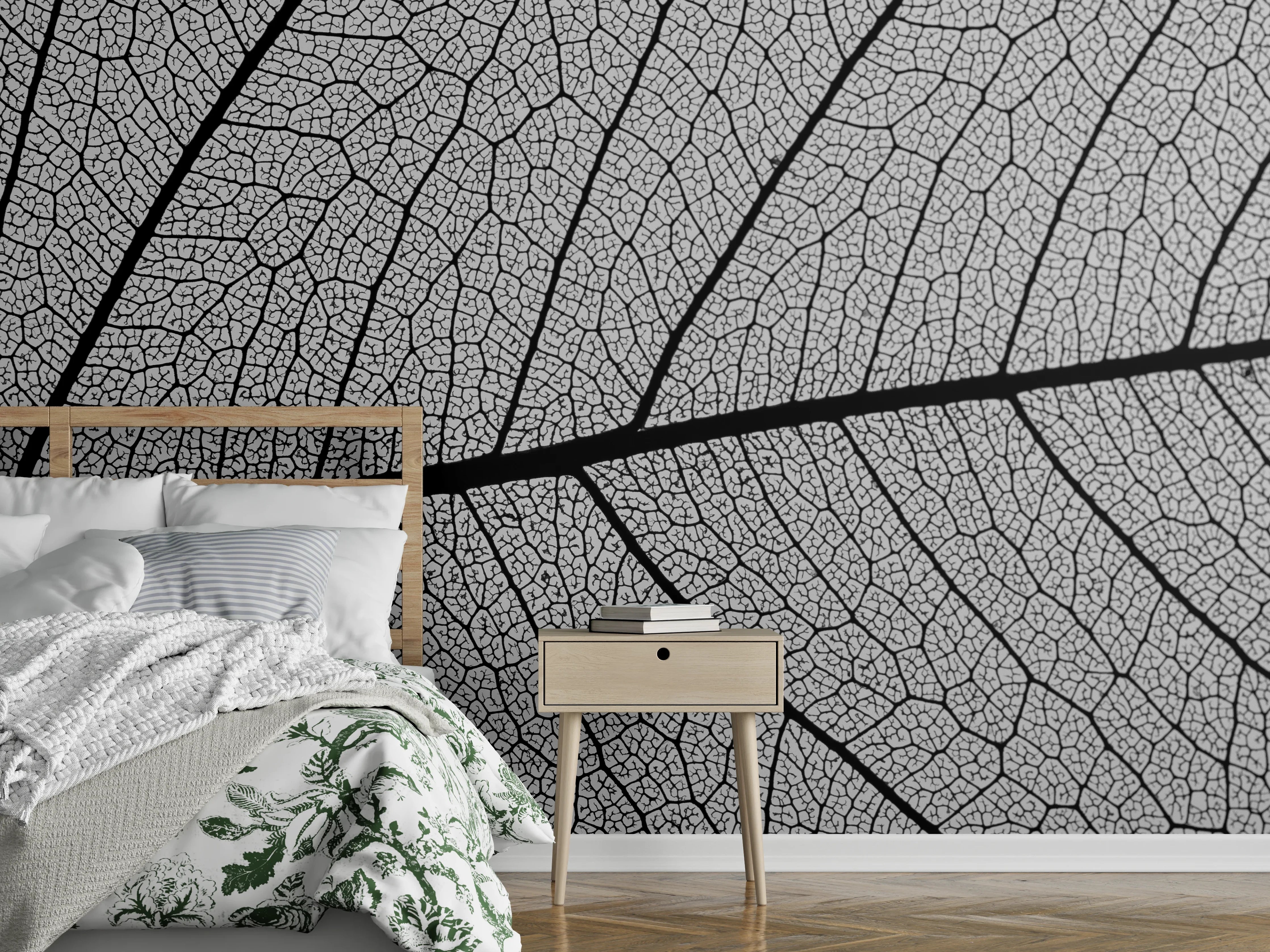 Wandverkleidung Schlafzimmer - Detailreiche Graufalz-Textur