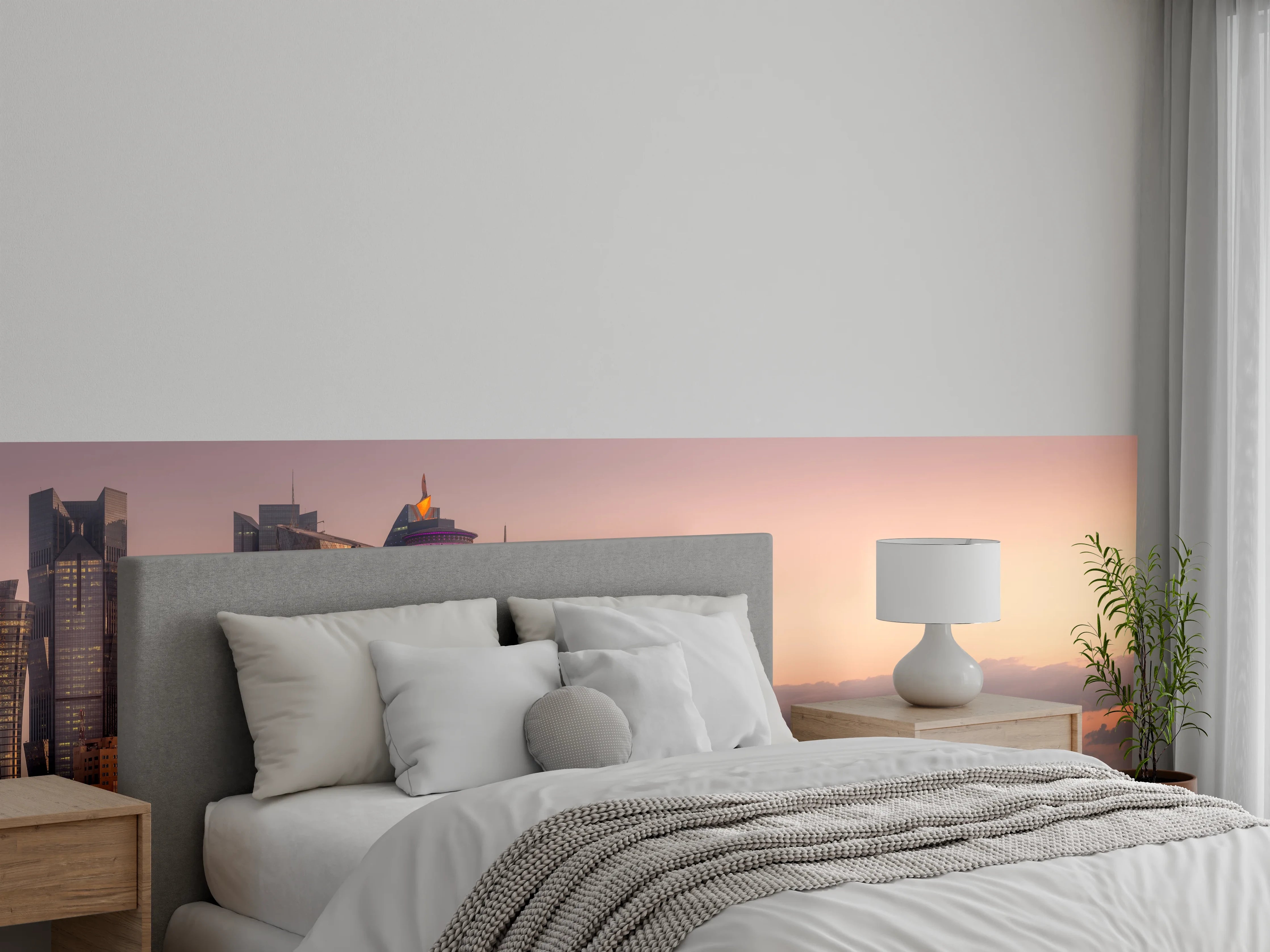 Wandverkleidung Schlafzimmer - Die Skyline von West Bay und Doha City