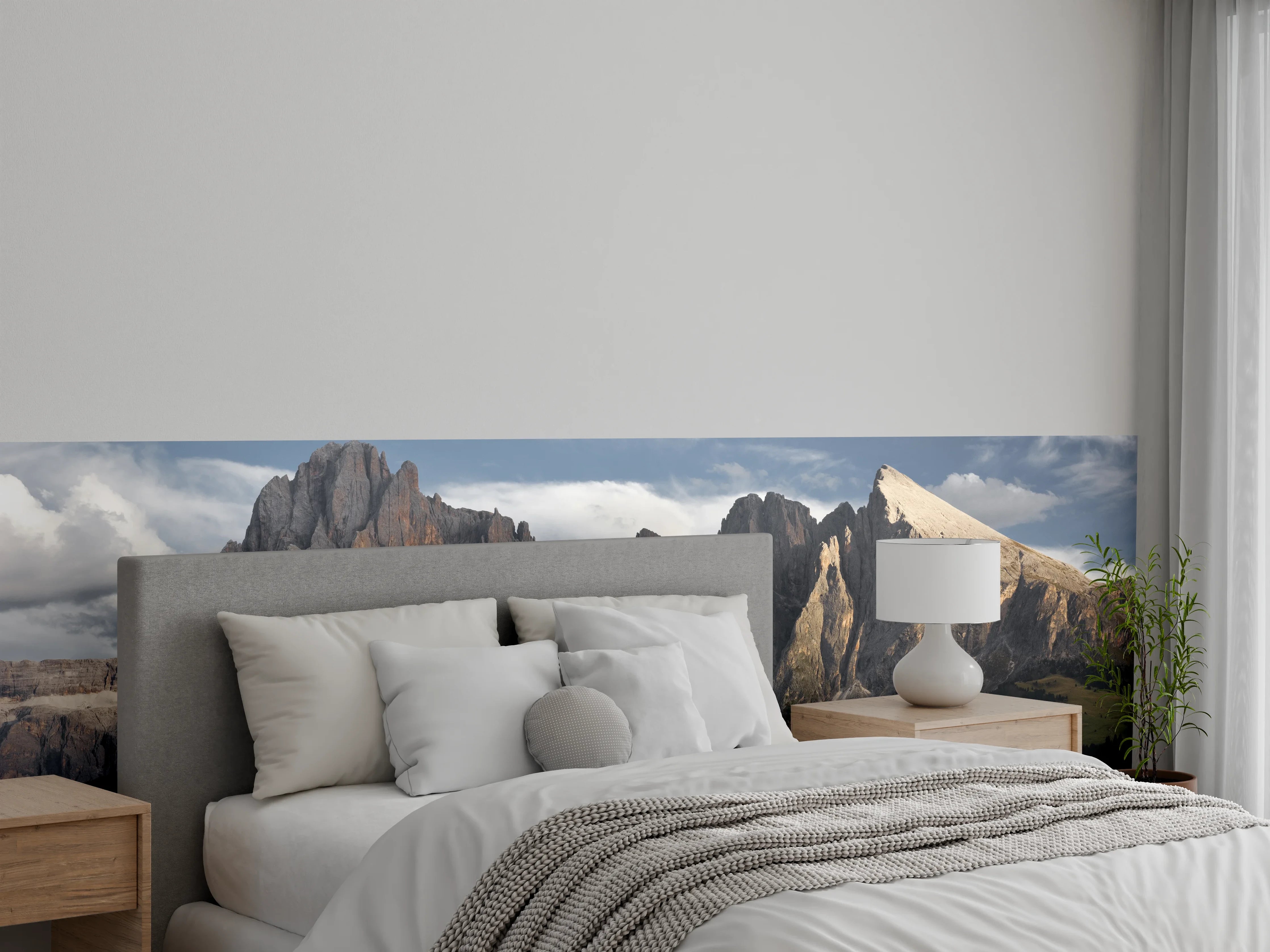 Wandverkleidung Schlafzimmer - Dolomiten Panorama Berge Landschaft