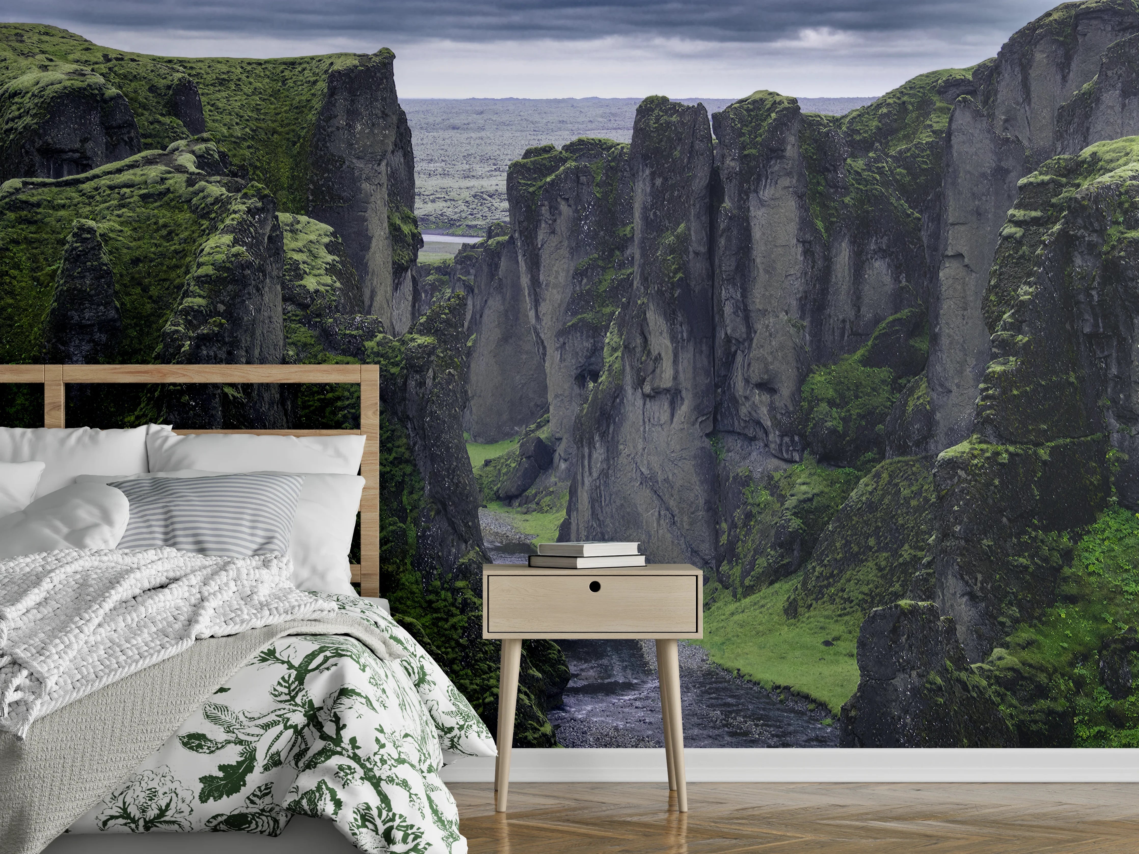 Wandverkleidung Schlafzimmer - Dramatische Felsenschlucht Naturmotiv
