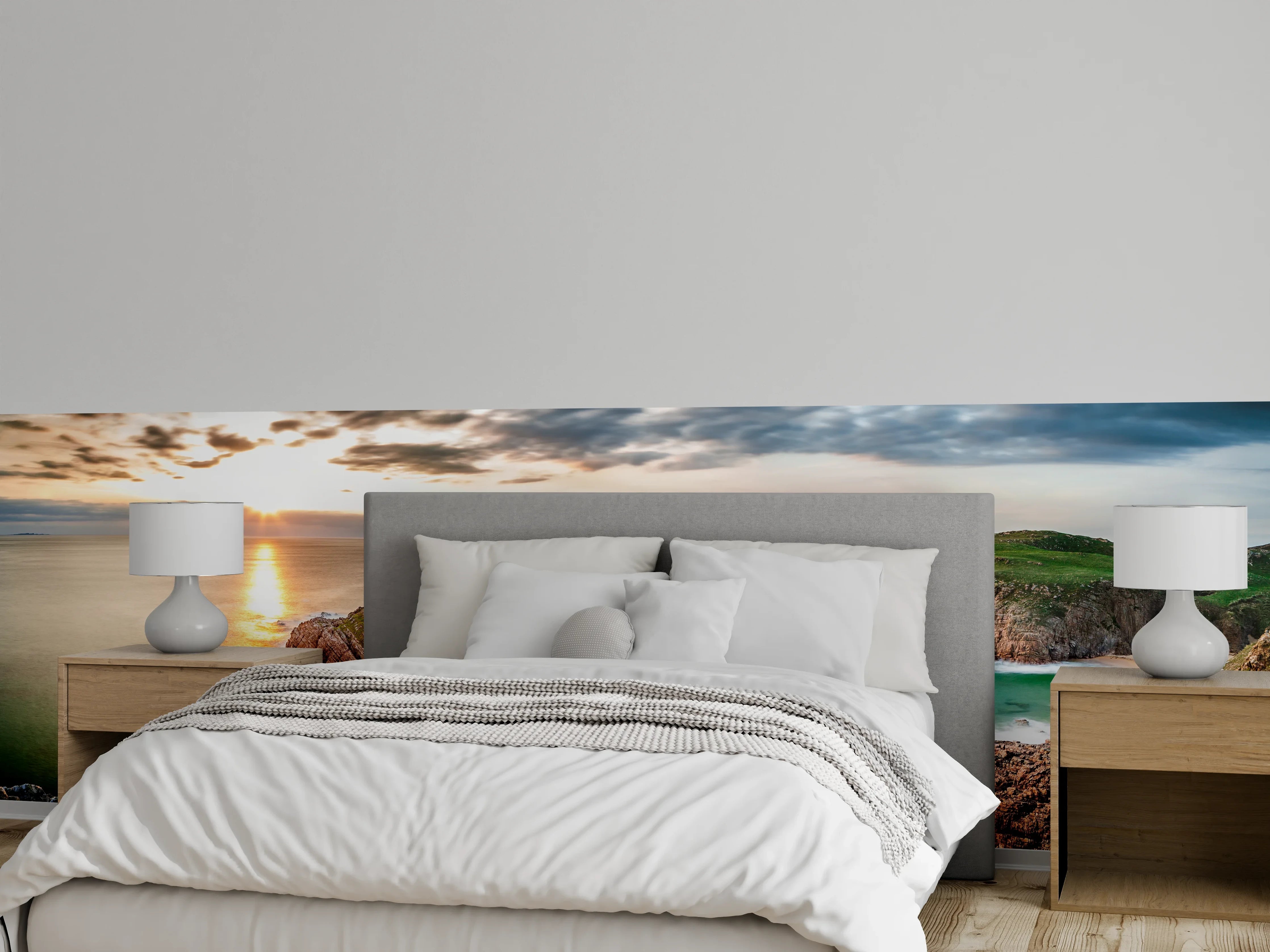 Wandverkleidung Schlafzimmer - Dramatischer Küstenblick bei Sonnenuntergang