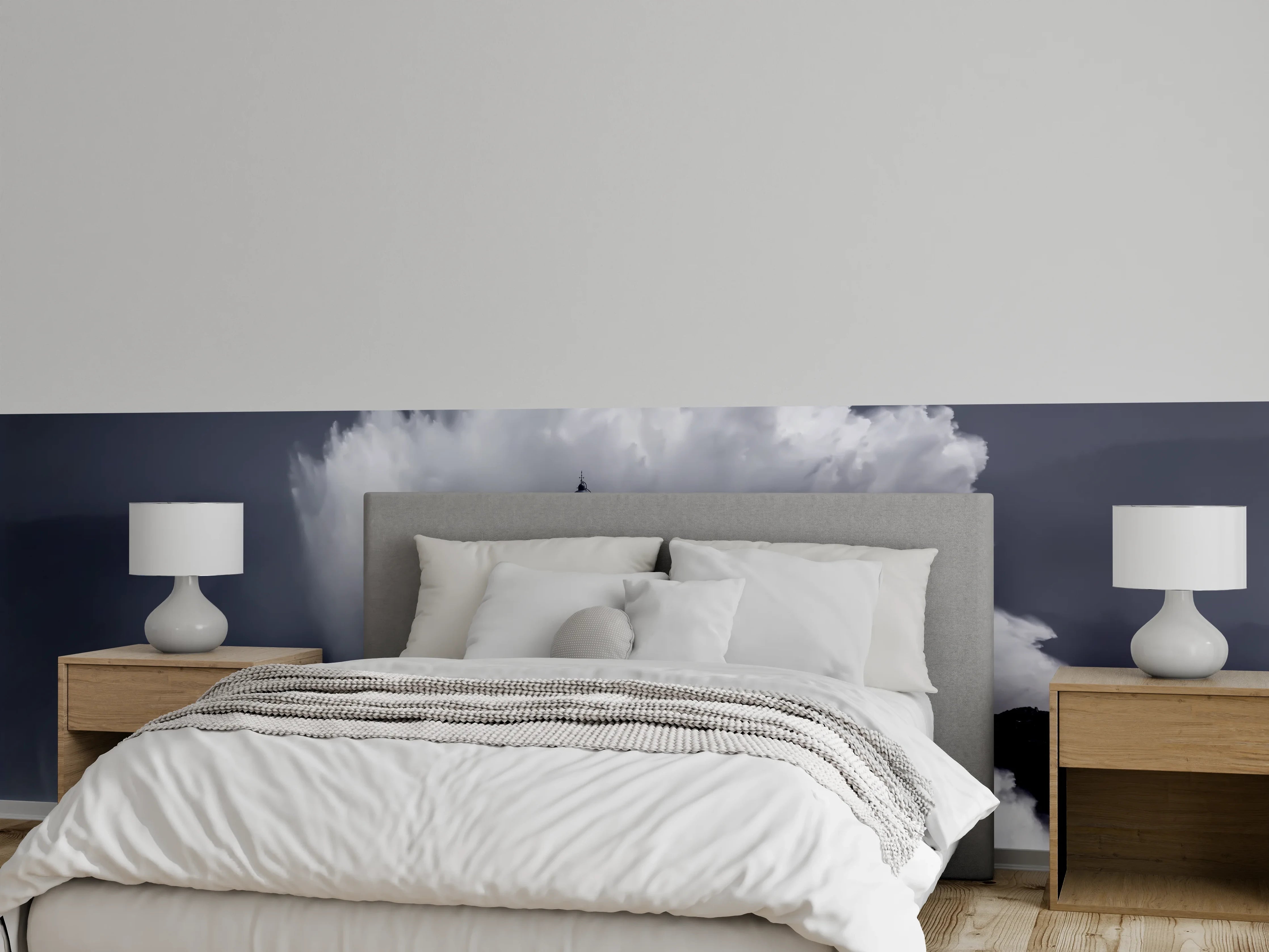 Wandverkleidung Schlafzimmer - Dramatischer Leuchtturm in stürmischer See