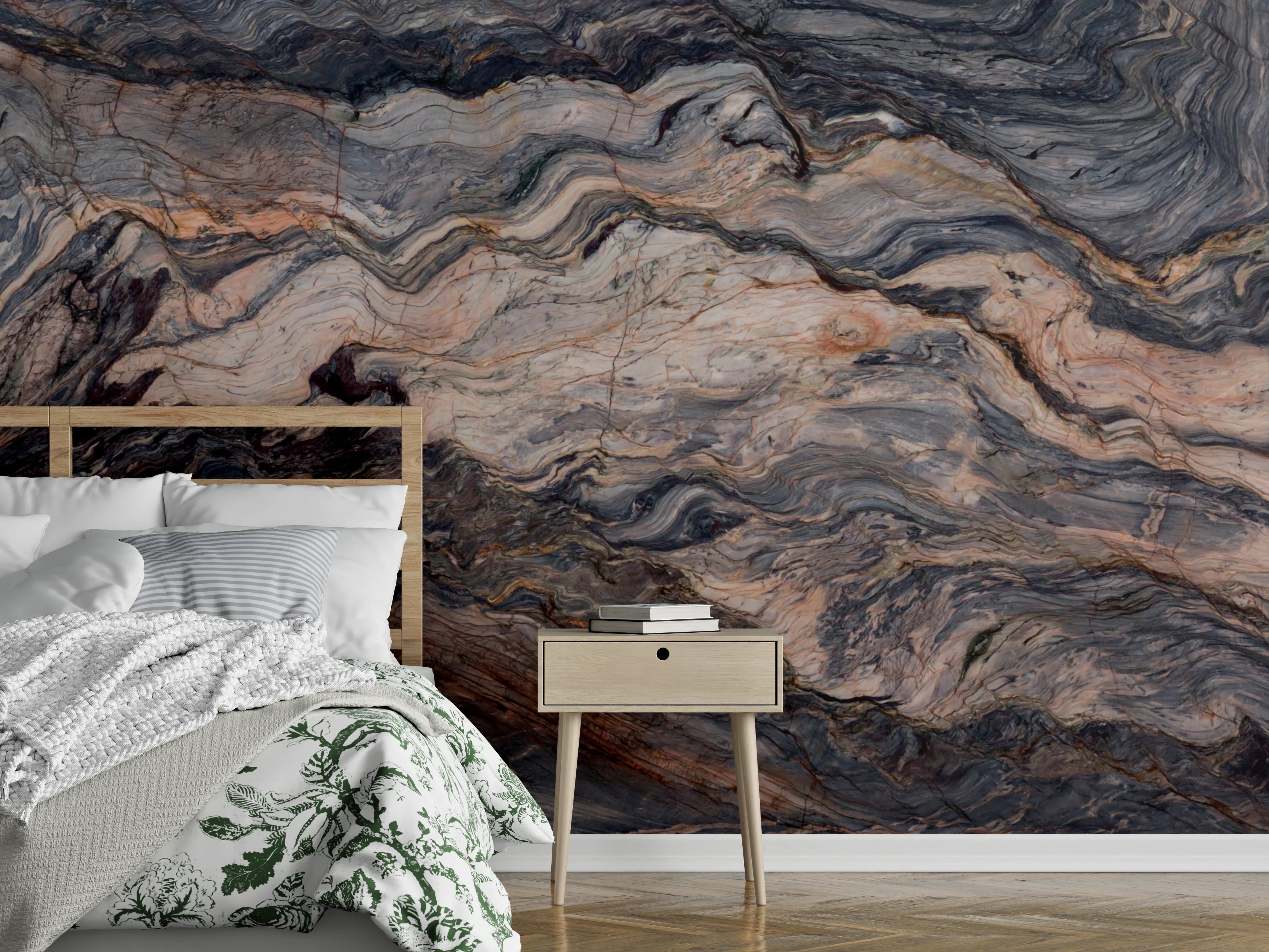 Wandverkleidung Schlafzimmer - Dramatischer Marmor: Wilde Schieferung, Modern