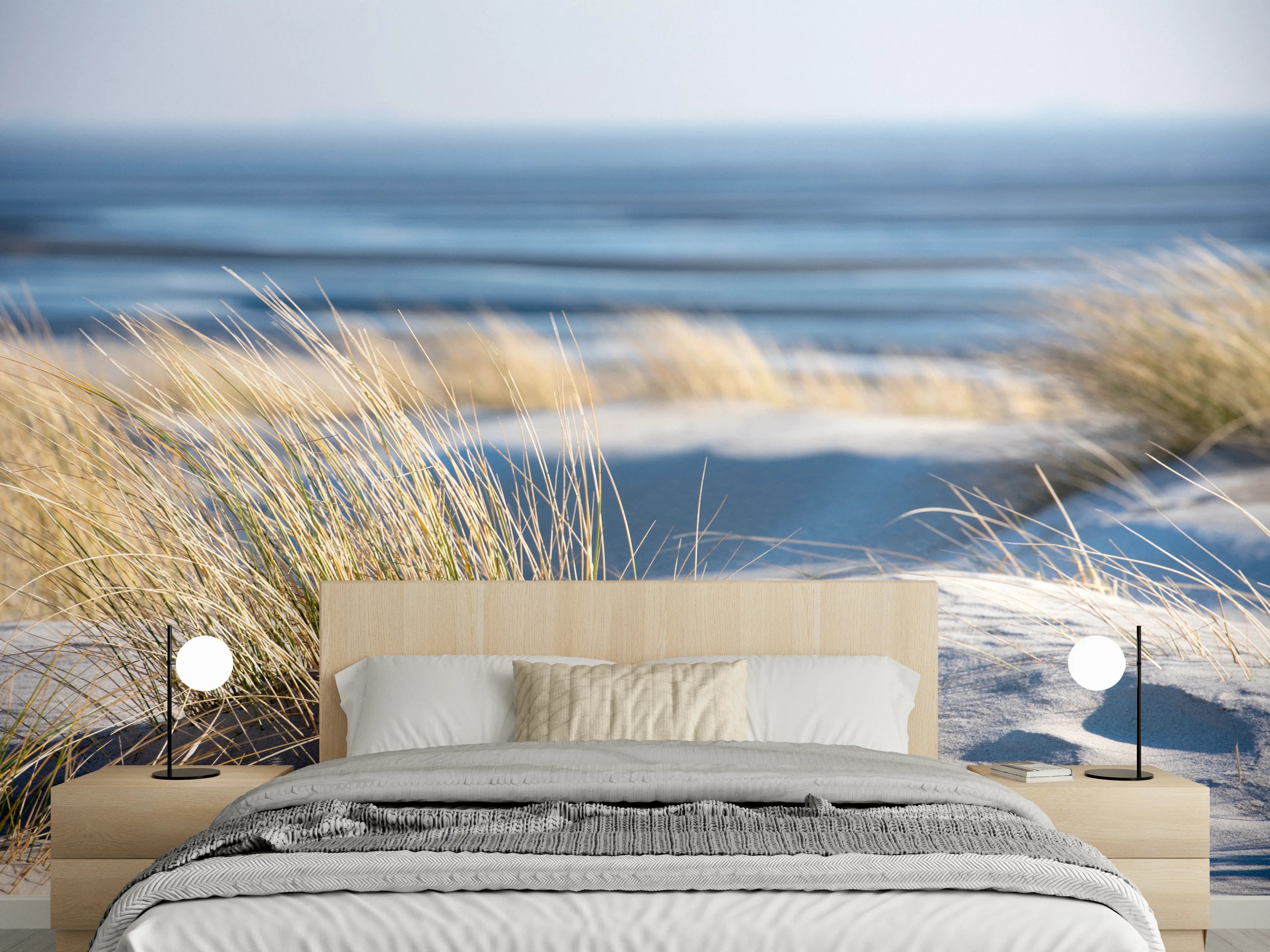Wandverkleidung Schlafzimmer - Dünenlandschaft am Meer – Maritime Ruhe
