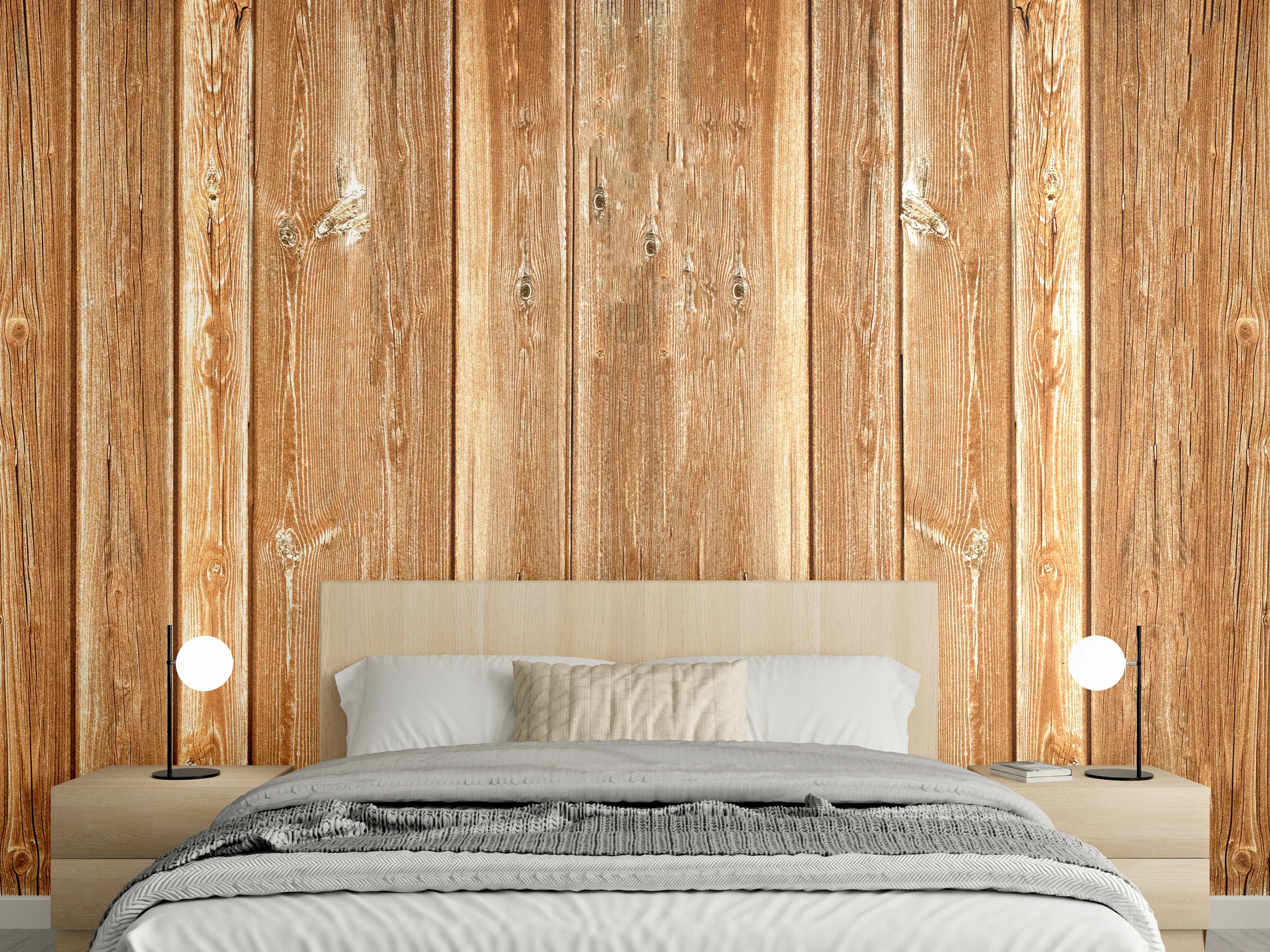 Wandverkleidung Schlafzimmer - Dünne vertikale Holzplatten