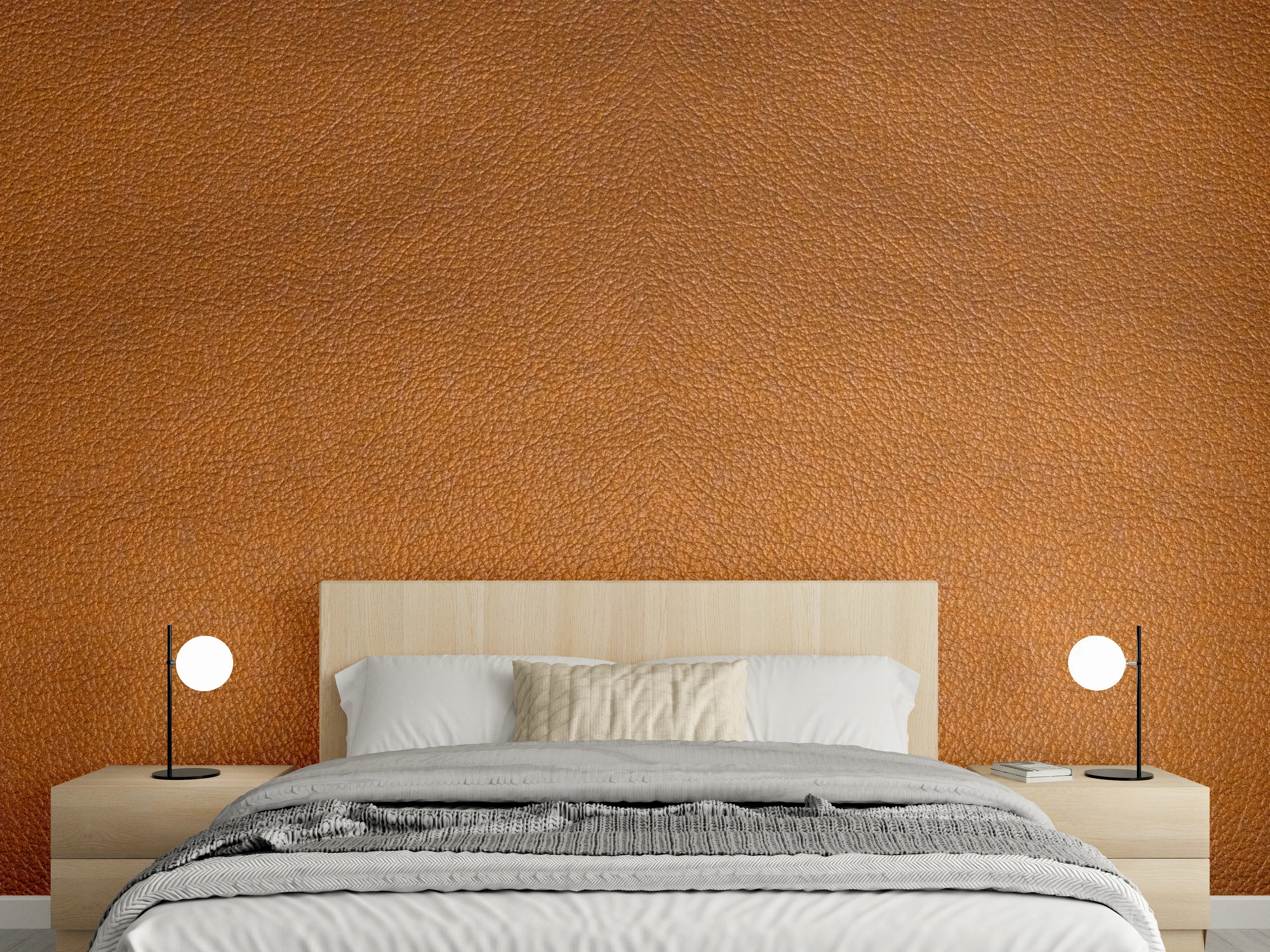 Wandverkleidung Schlafzimmer - Dunkelbraune Leder Textur
