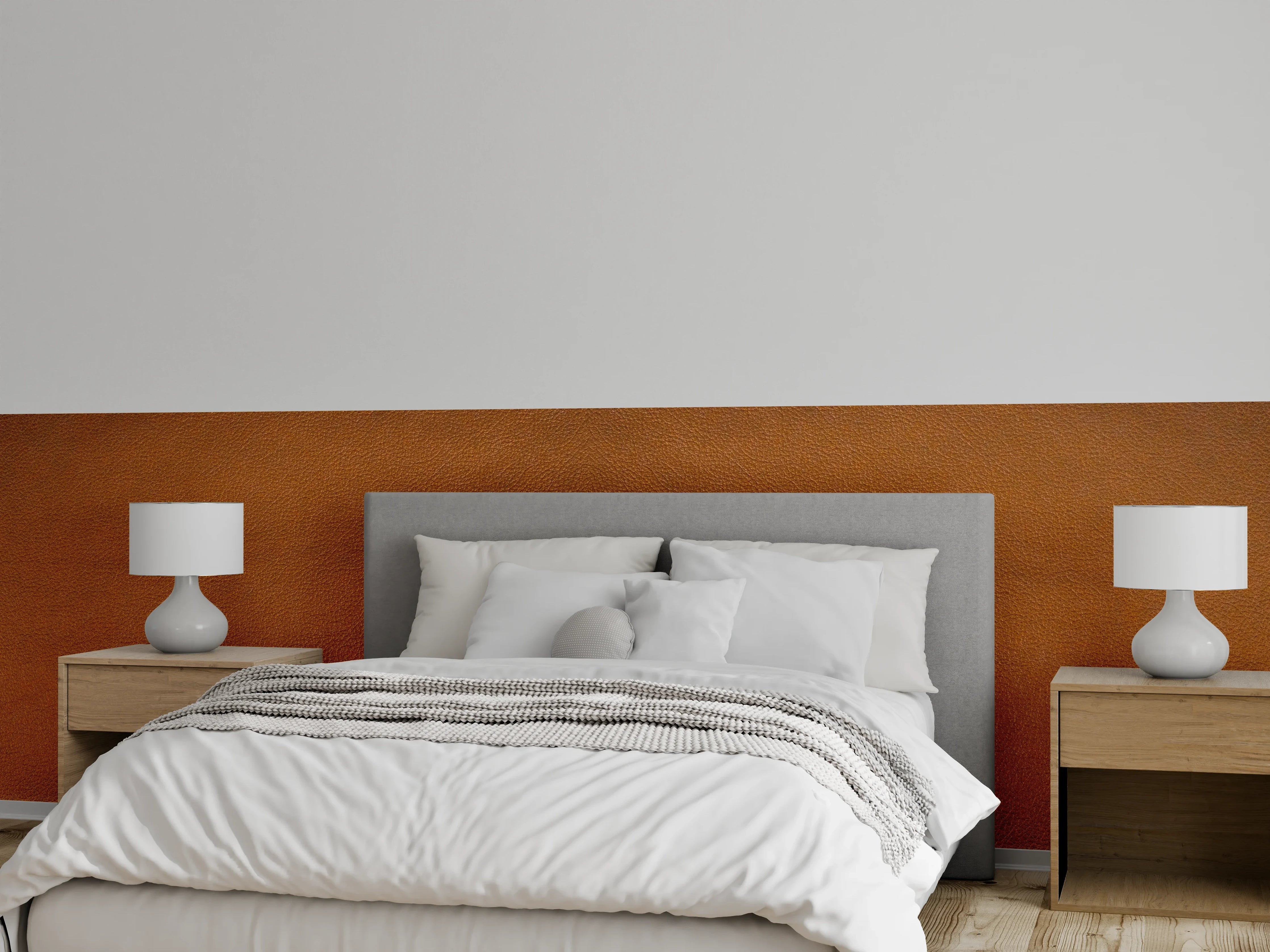 Wandverkleidung Schlafzimmer - Dunkelbraune Leder Textur