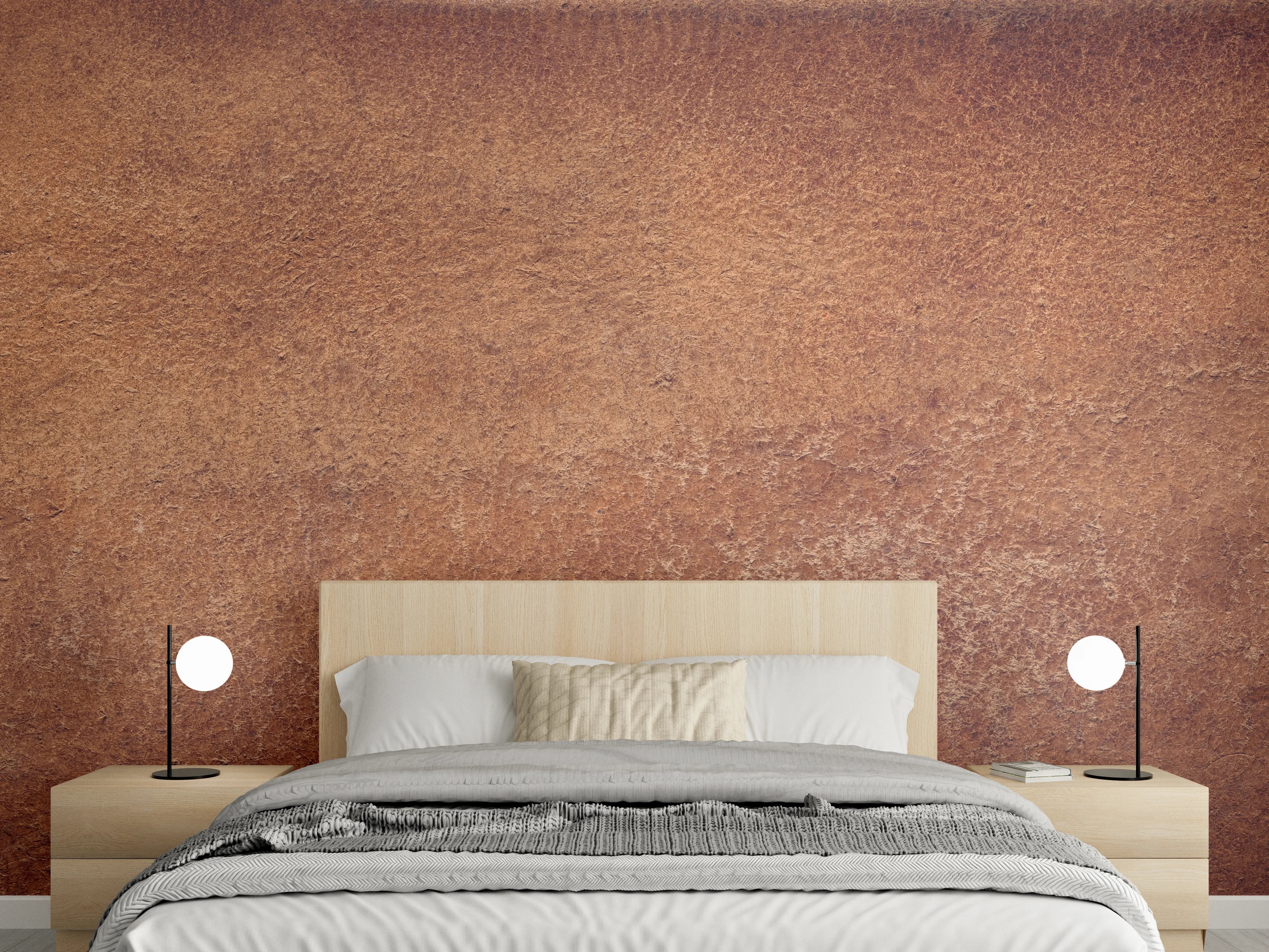 Wandverkleidung Schlafzimmer - Dunkelbraune Ledertextur