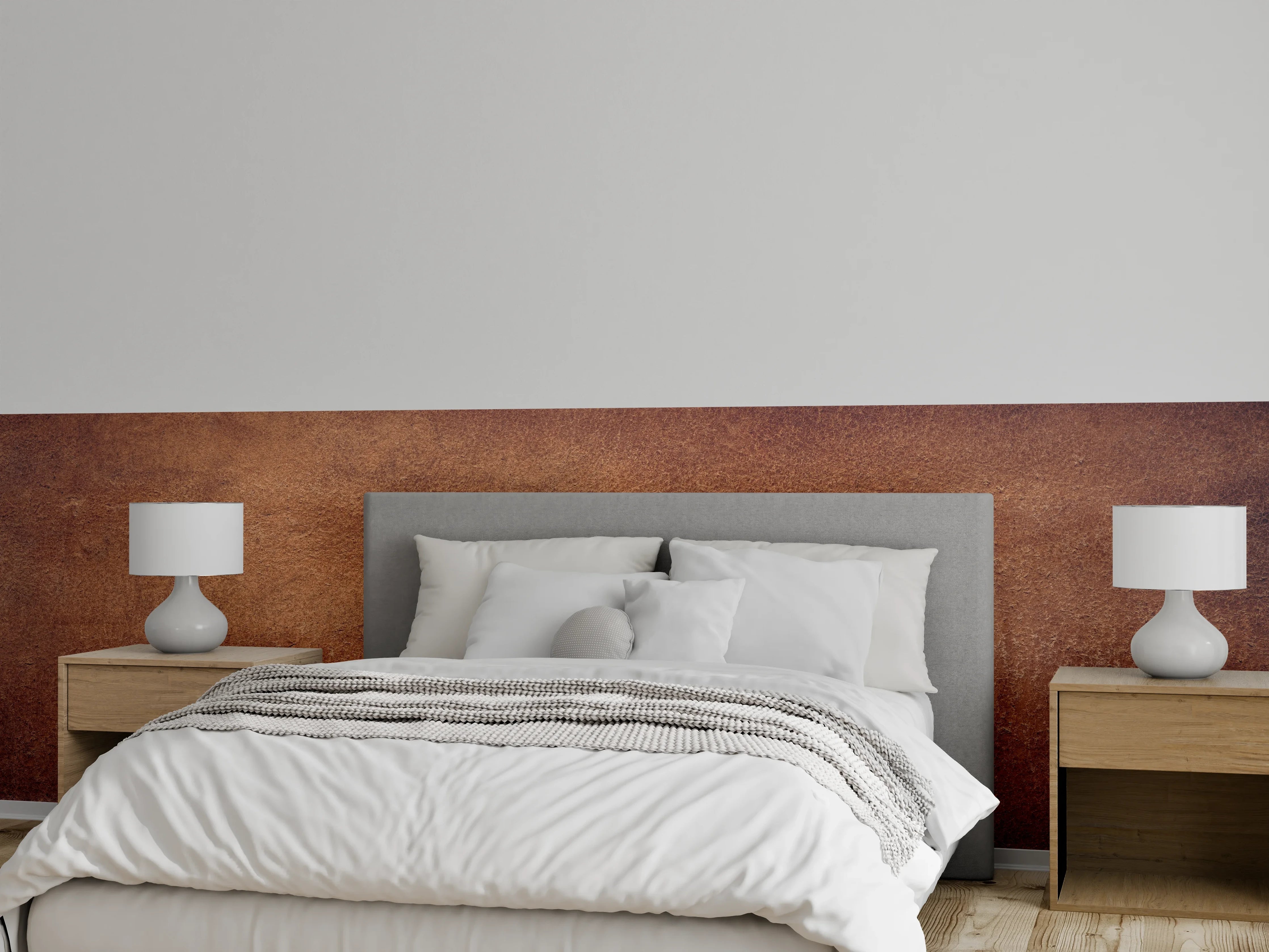 Wandverkleidung Schlafzimmer - Dunkelbraune Ledertextur