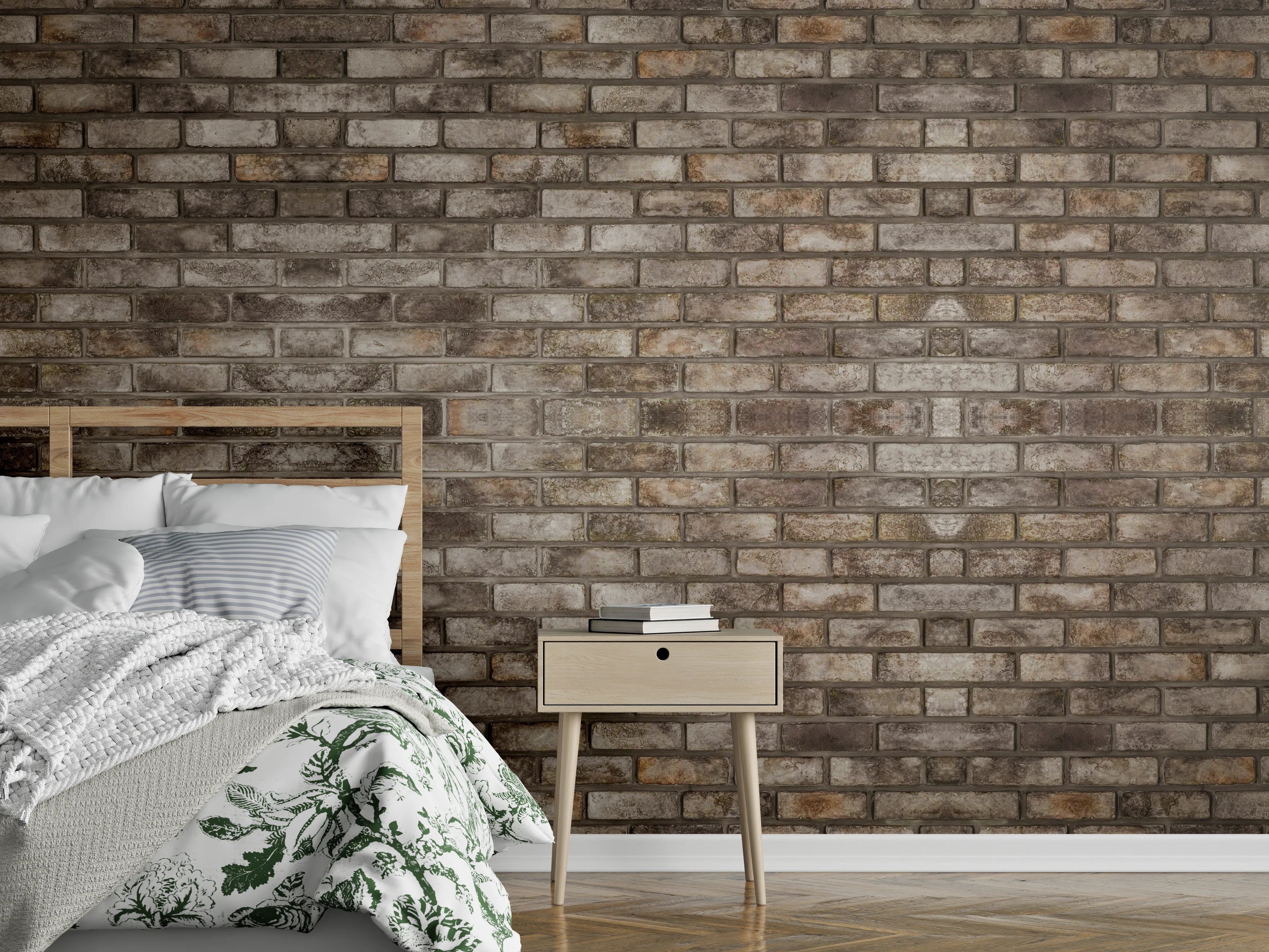 Wandverkleidung Schlafzimmer - Dunkle Steinmauer