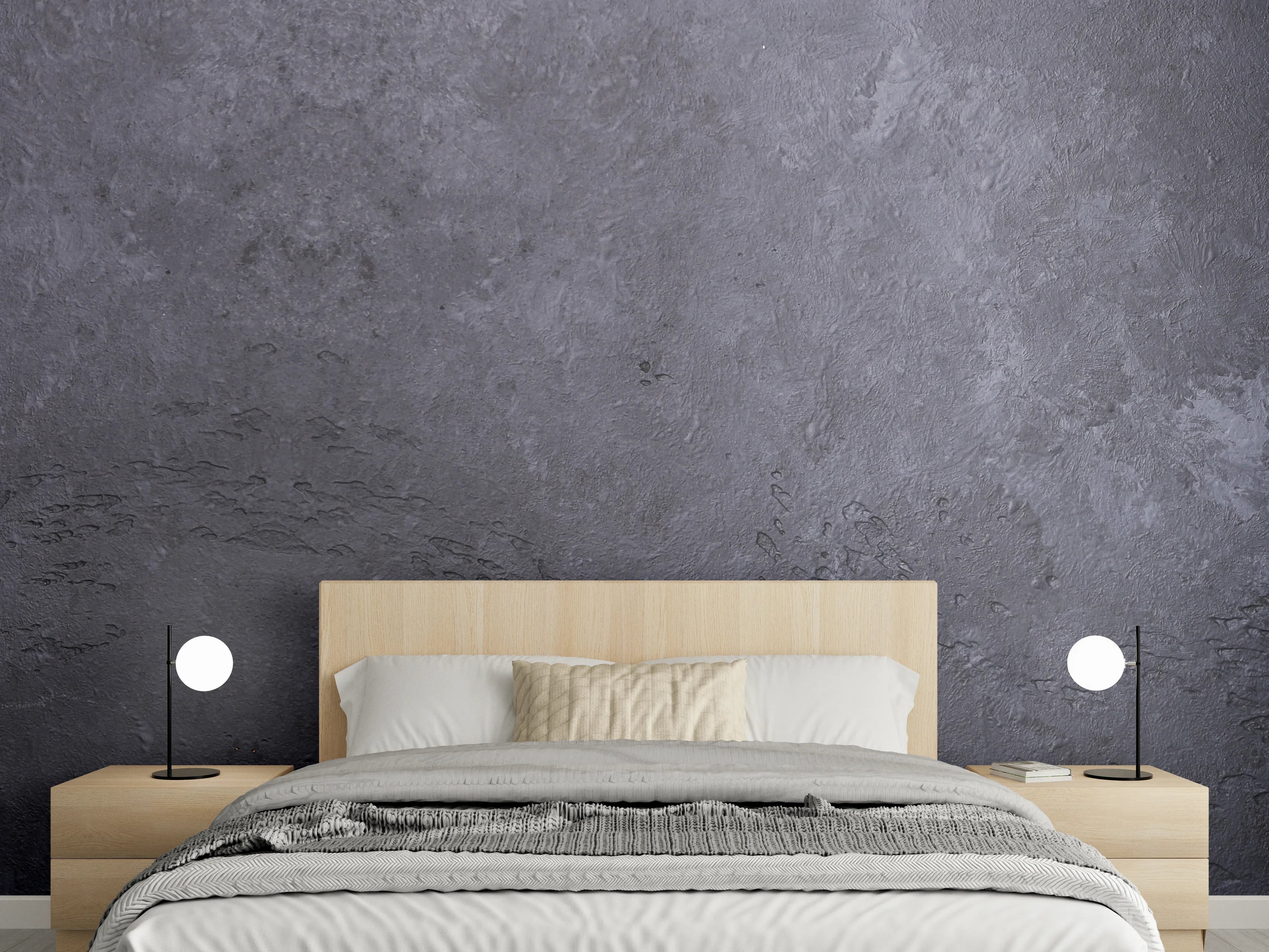 Wandverkleidung Schlafzimmer - Dunkle Steintextur