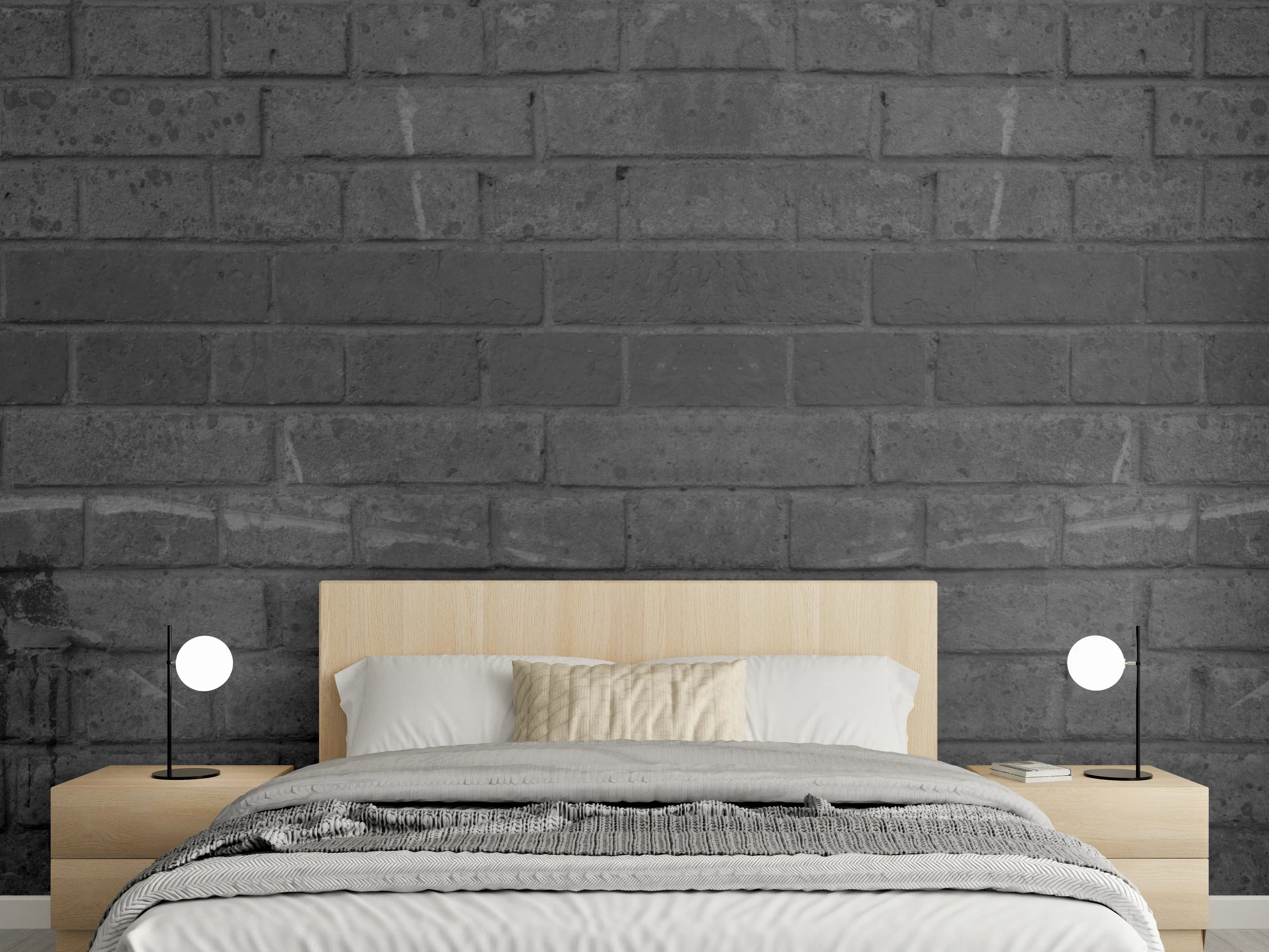 Wandverkleidung Schlafzimmer - Dunkle abgenutzte Ziegelmauer