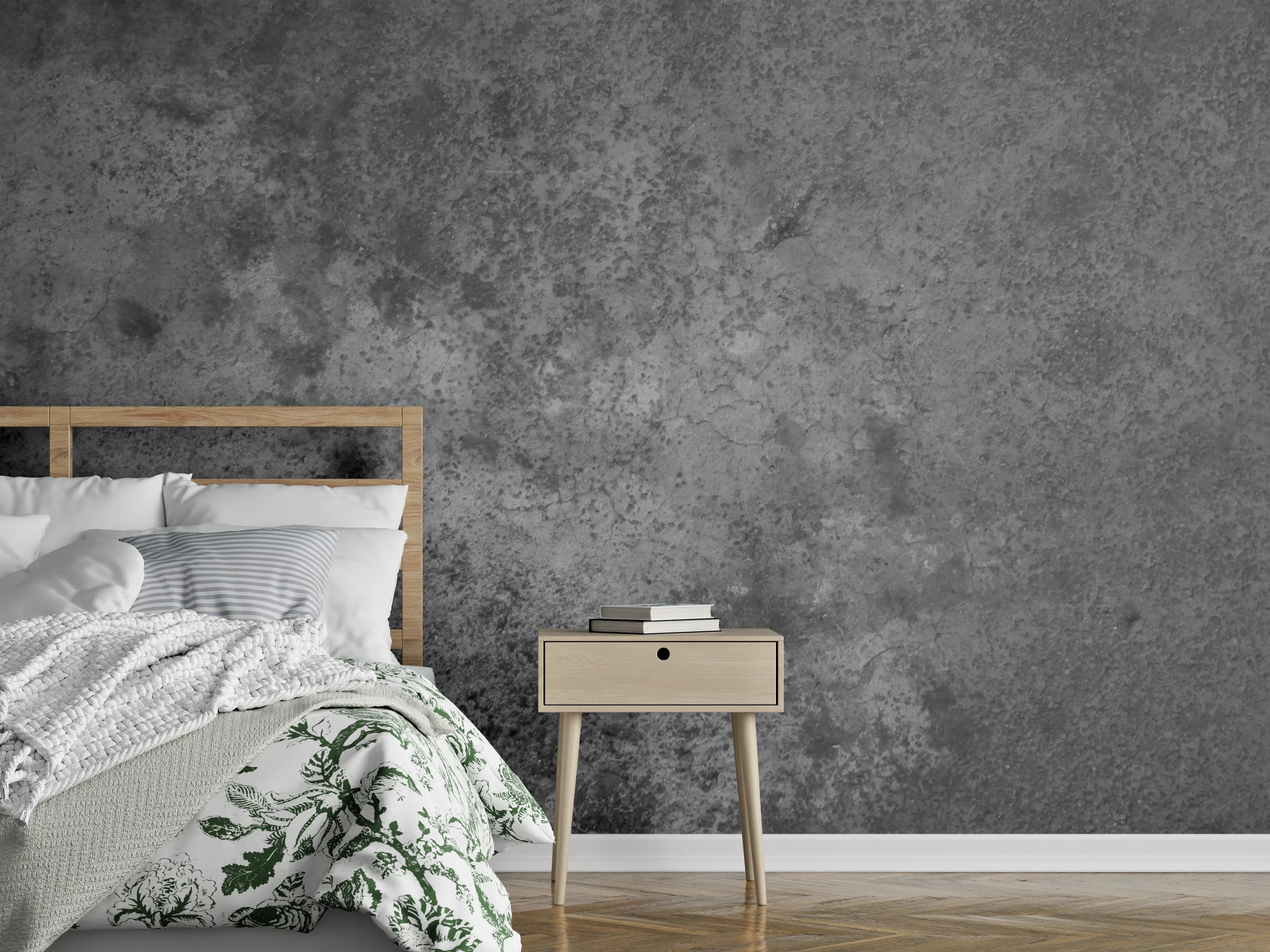 Wandverkleidung Schlafzimmer - Dunkle alte Zementwand