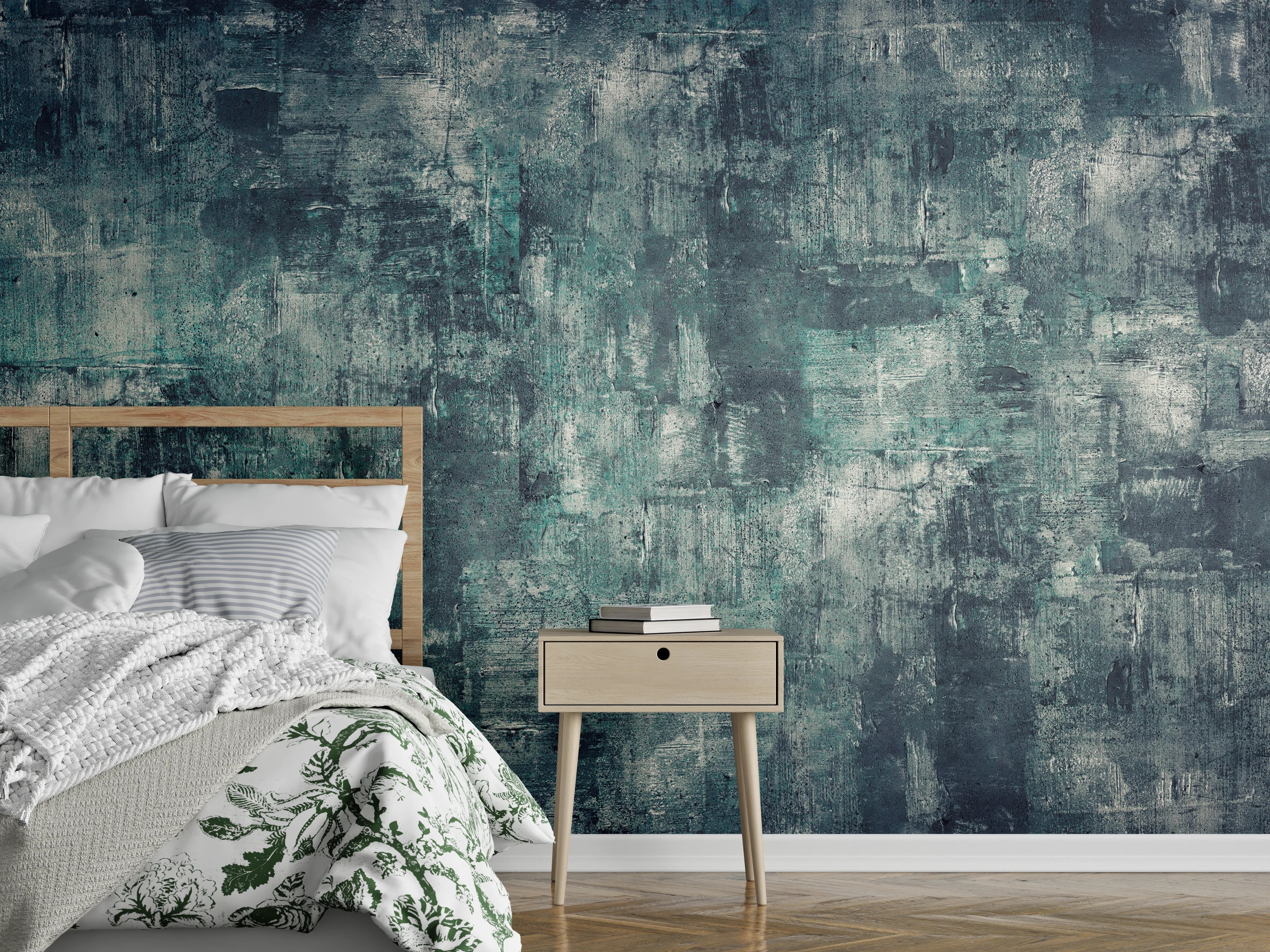 Wandverkleidung Schlafzimmer - Dunkler Öl-Farb Betonlook