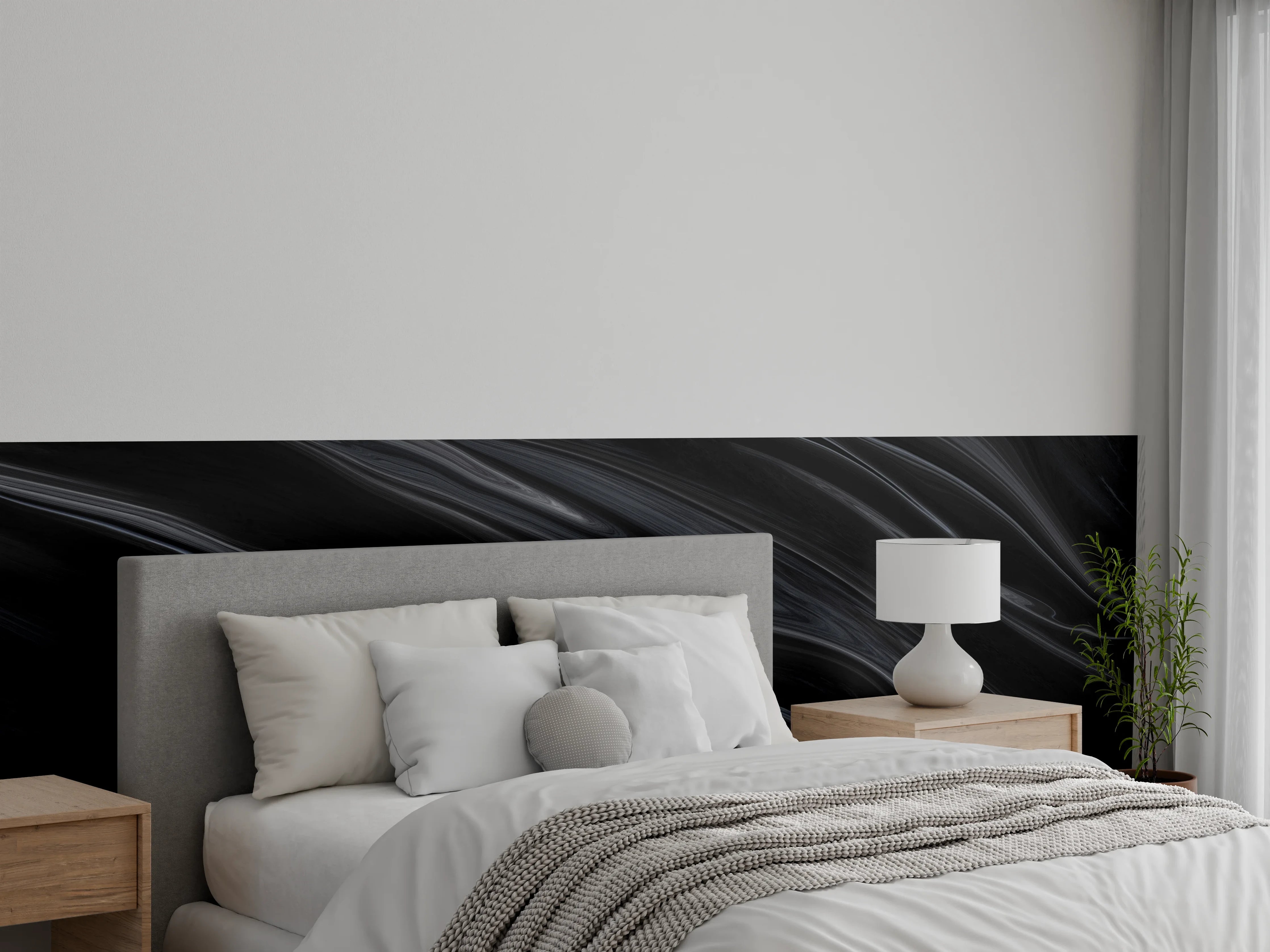 Wandverkleidung Schlafzimmer - Dunkler Seidenhintergrund