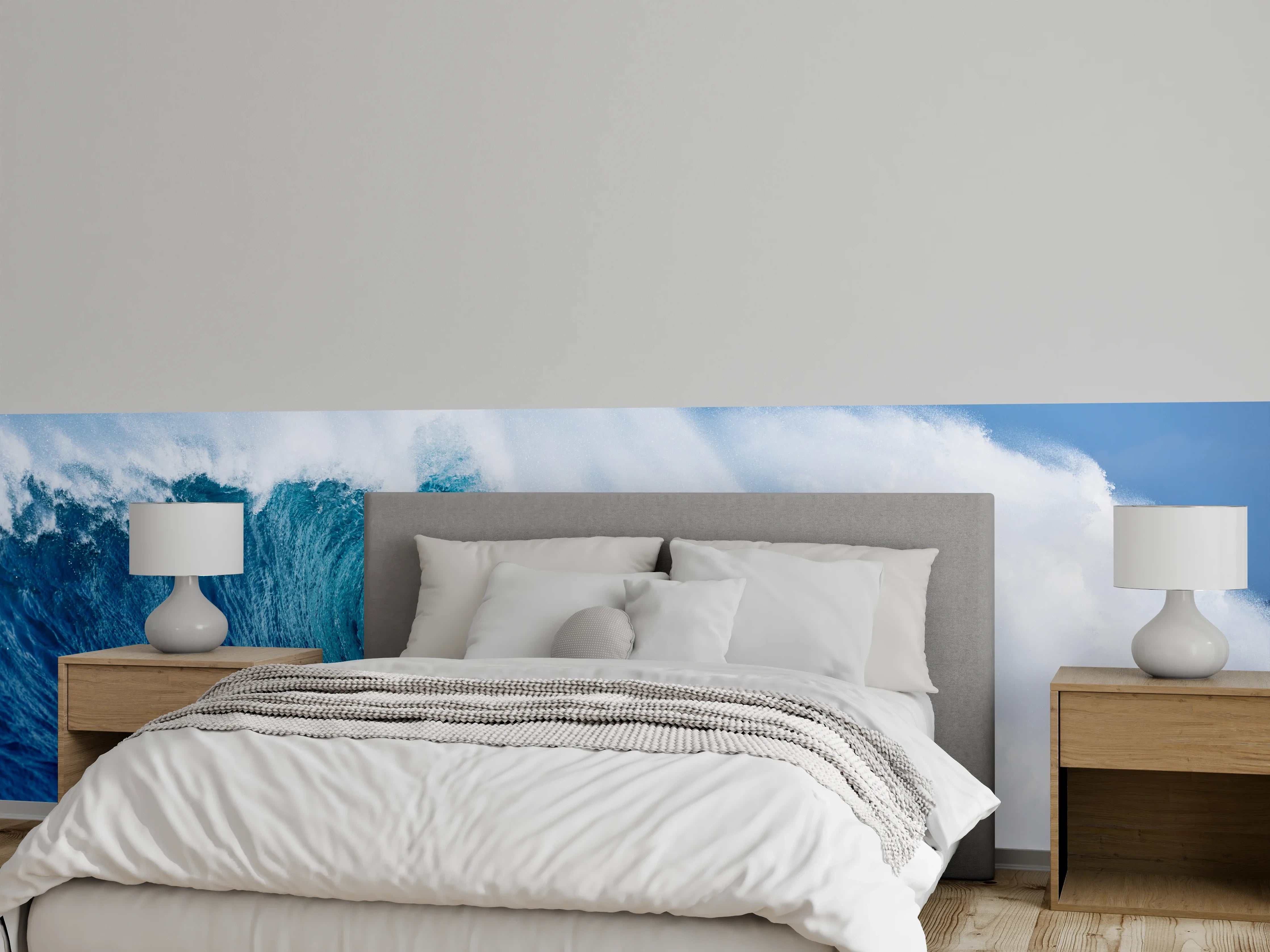 Wandverkleidung Schlafzimmer - Dynamische Ozeanwelle – Meeresmotiv Wandbild